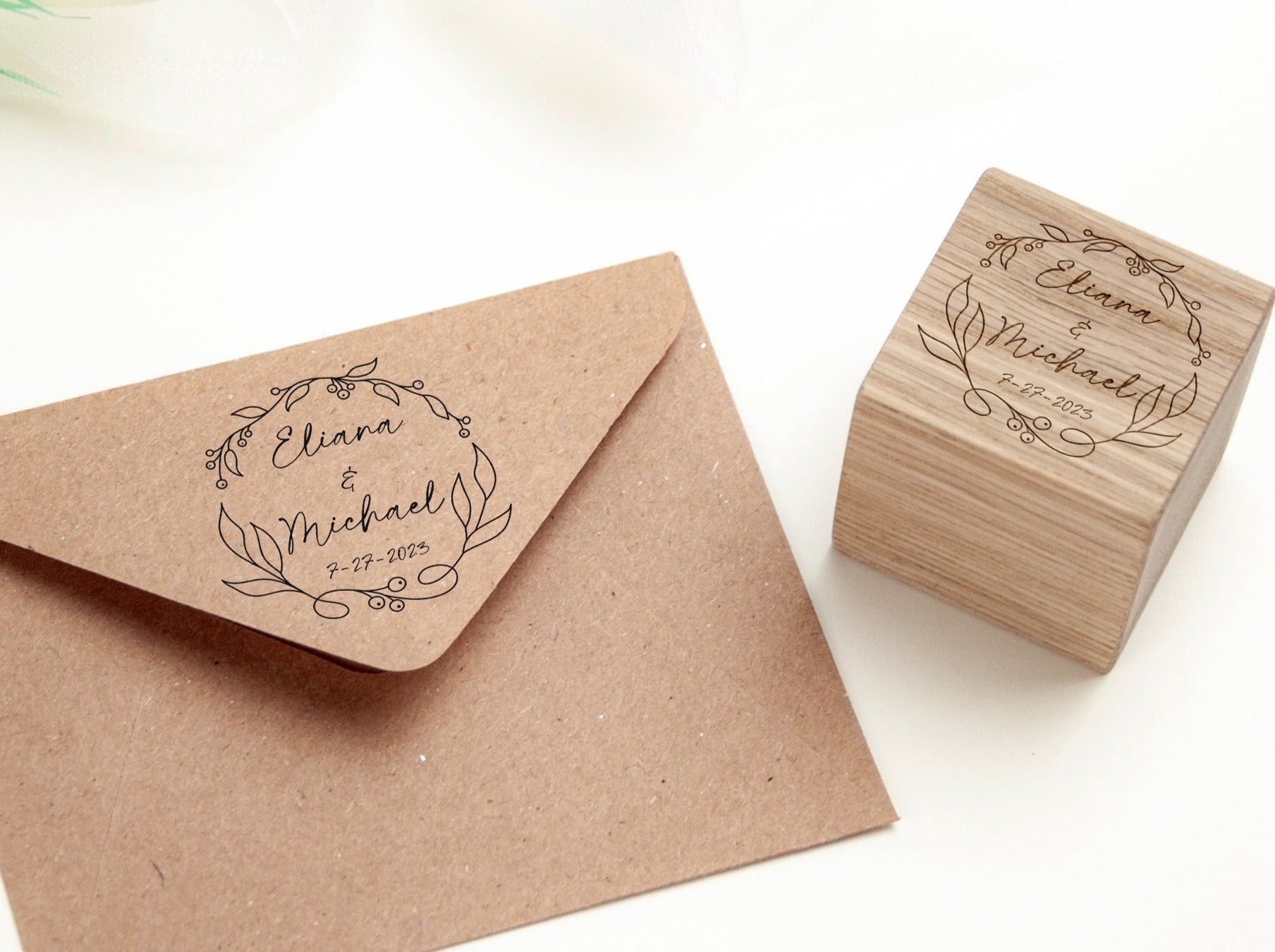 Wedding Monogram Stamp - Custom Ink Stamps