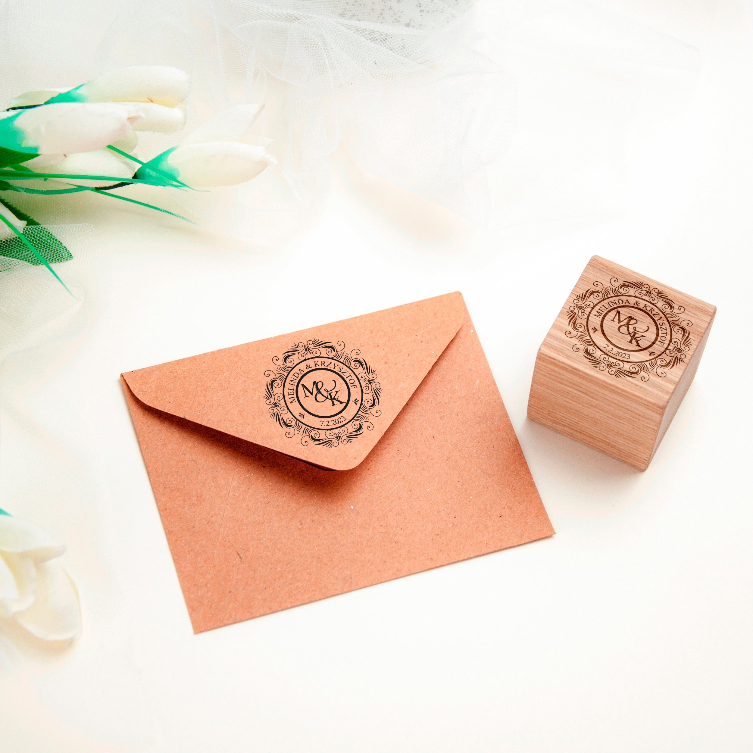 Custom Stamps for Wedding Invites with Monogram