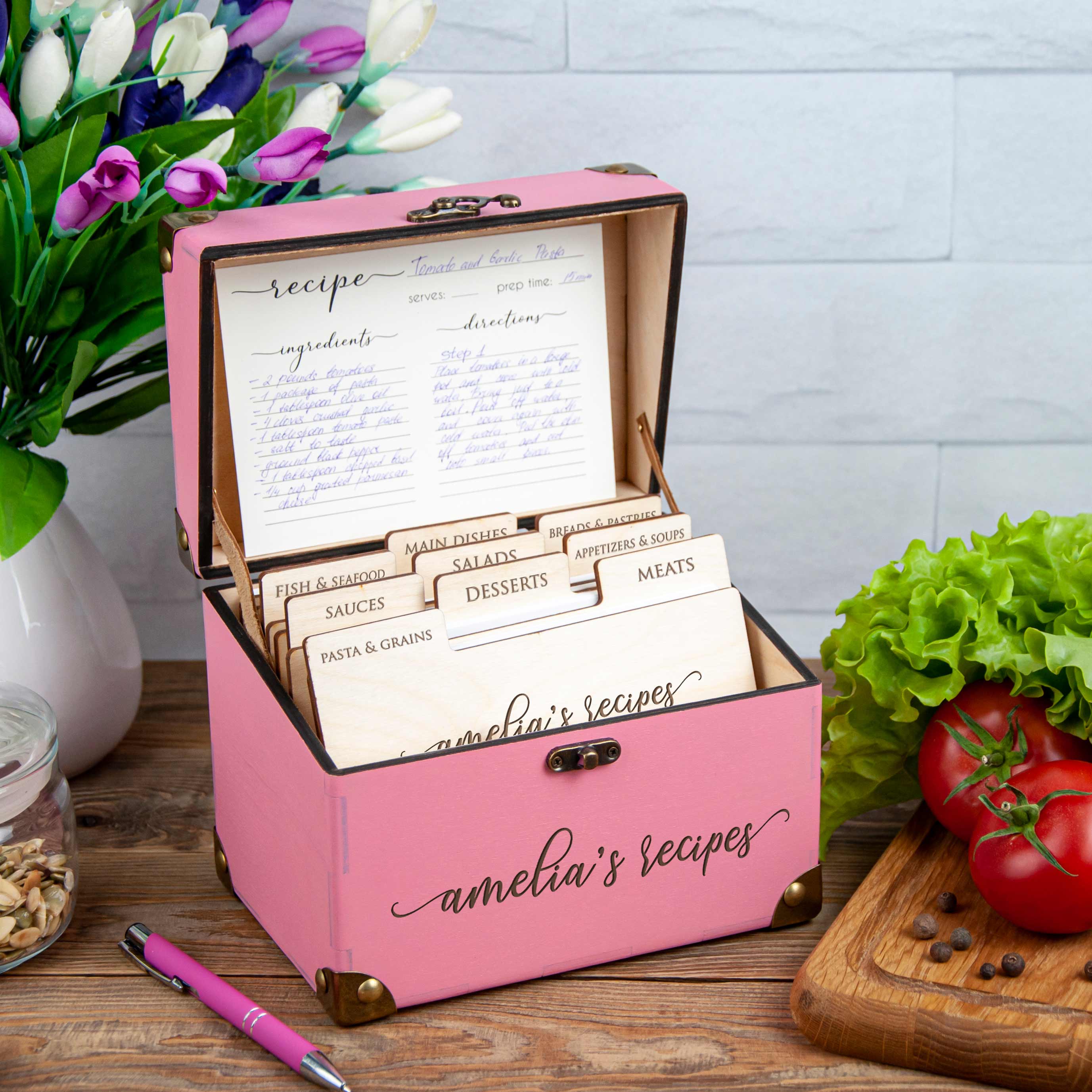 Personalized Recipe Box - Mothers Day Gift for Grandma