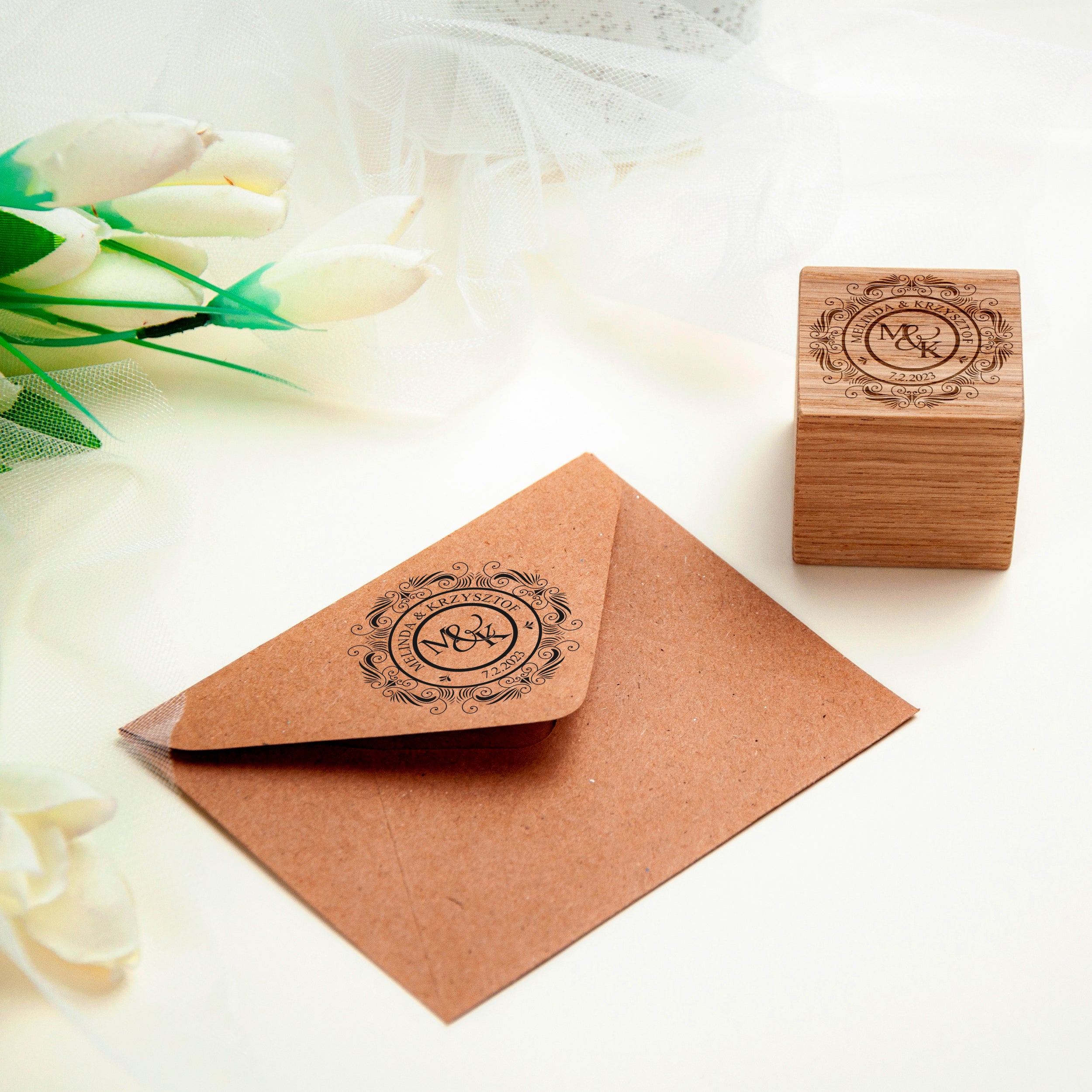 Custom Stamps for Wedding Invites with Monogram