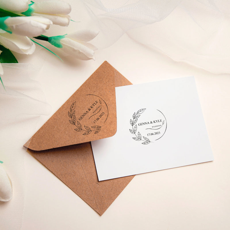 Personalized Wedding Envelope Stamp with Flowers