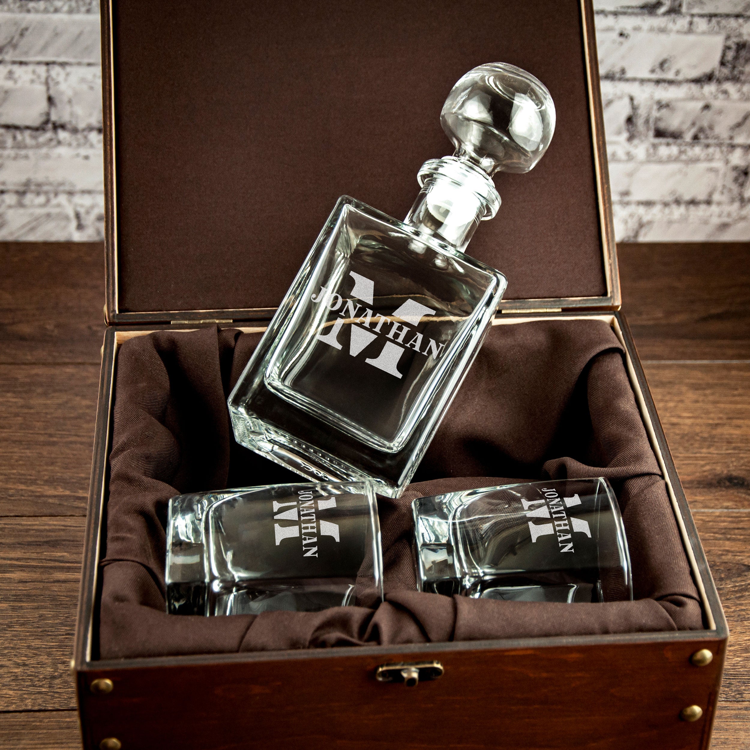 Engraved Whiskey Decanter Set - Retirement Gift for Boss