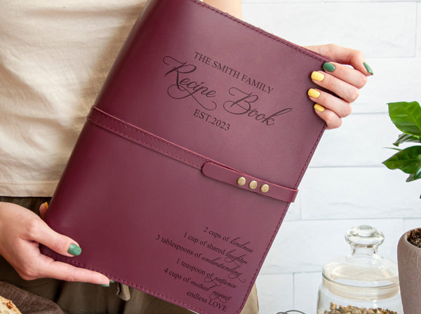 Custom Leather Recipe Book - Christmas Gift for Daughter