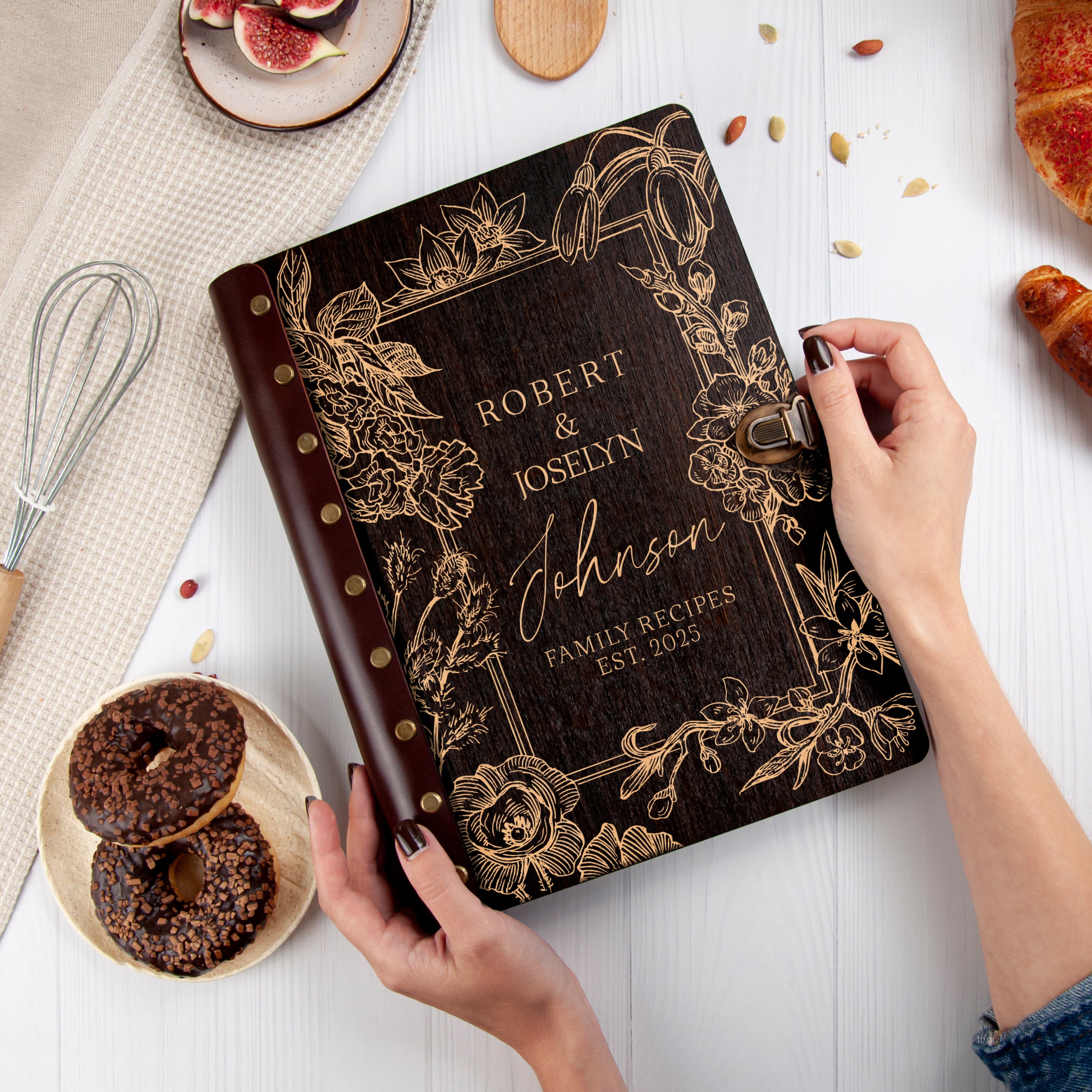 Personalized Recipe Book Binder - Christmas Gift for Wife