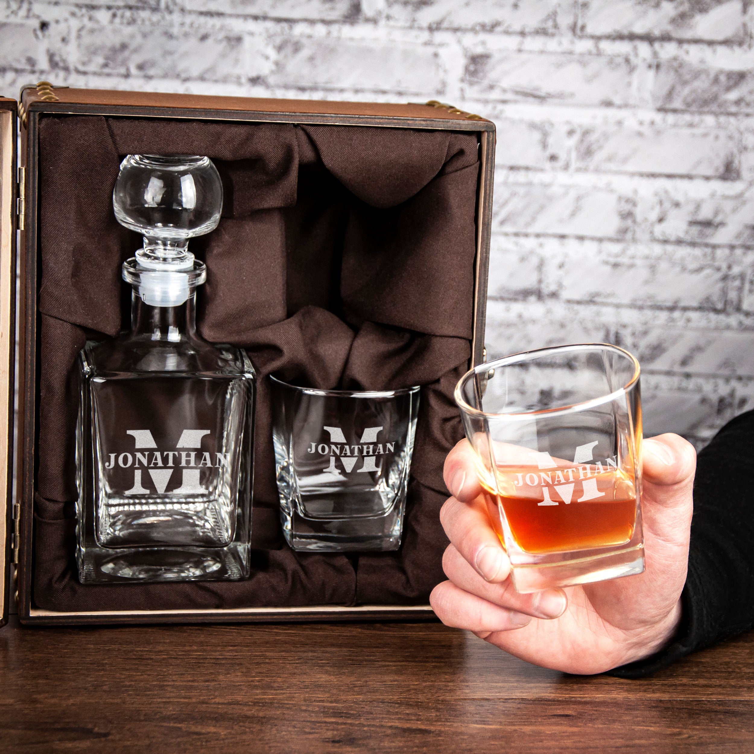 Engraved Whiskey Decanter Set - Retirement Gift for Boss