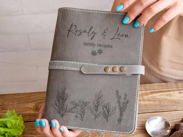 Custom Leather Recipe Book - Bridal Shower Gifts for Future Mrs
