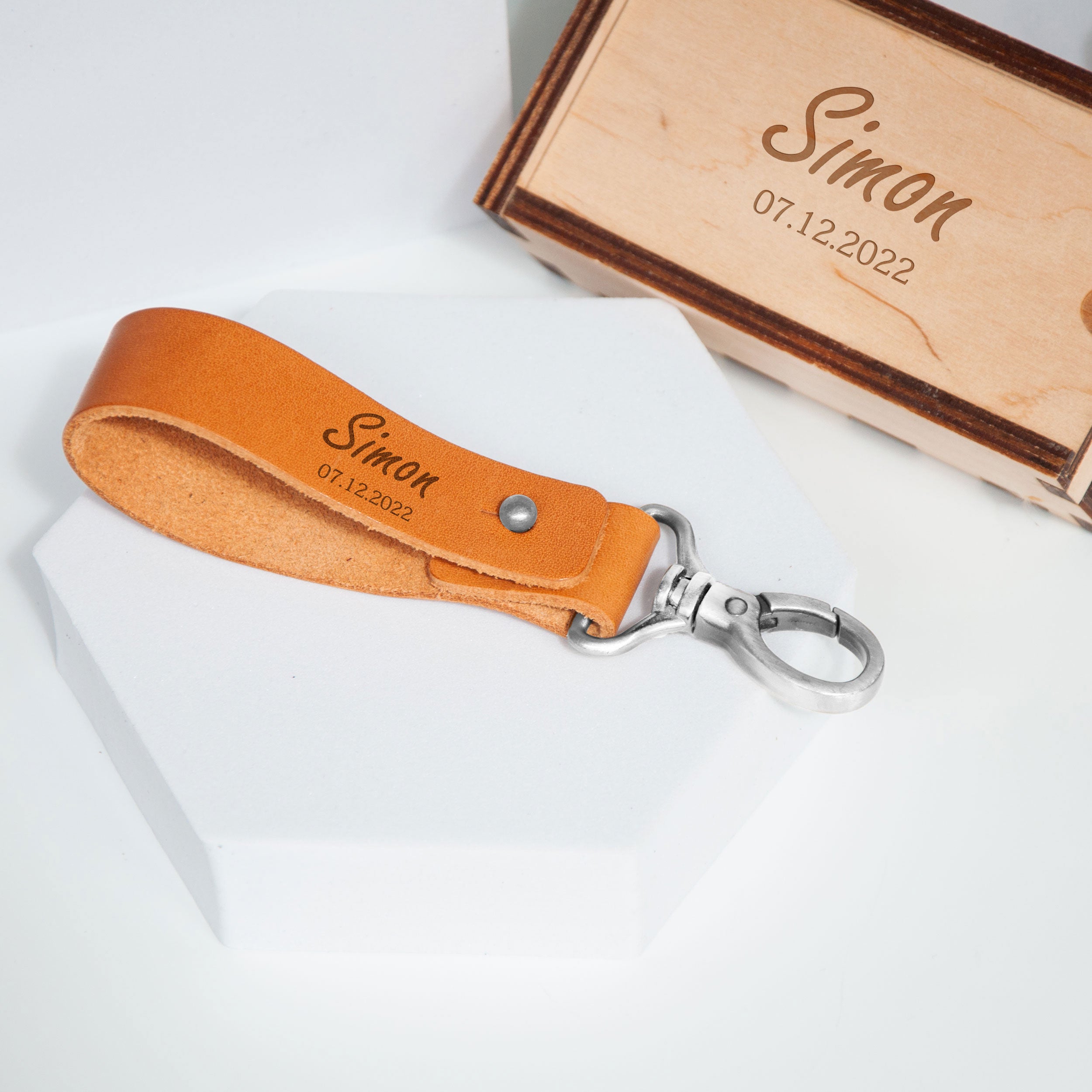 Leather Keychain - Fathers Day Gift for Him from Son