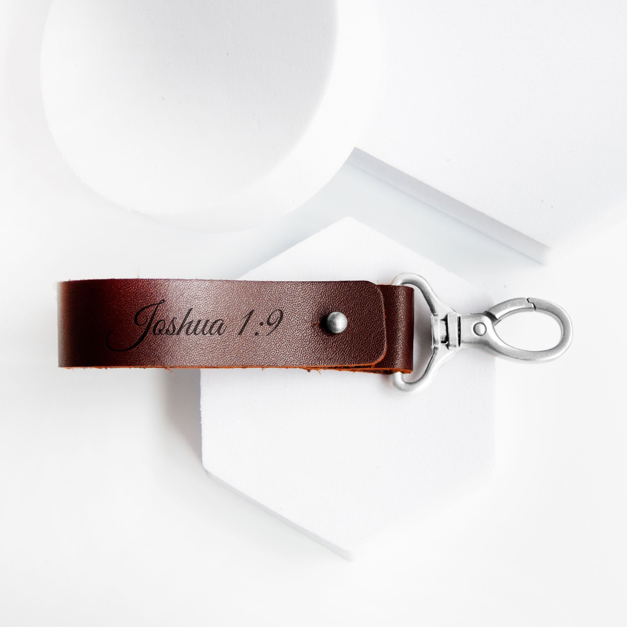 Personalized Gifts for Dad - Custom Leather Keychain