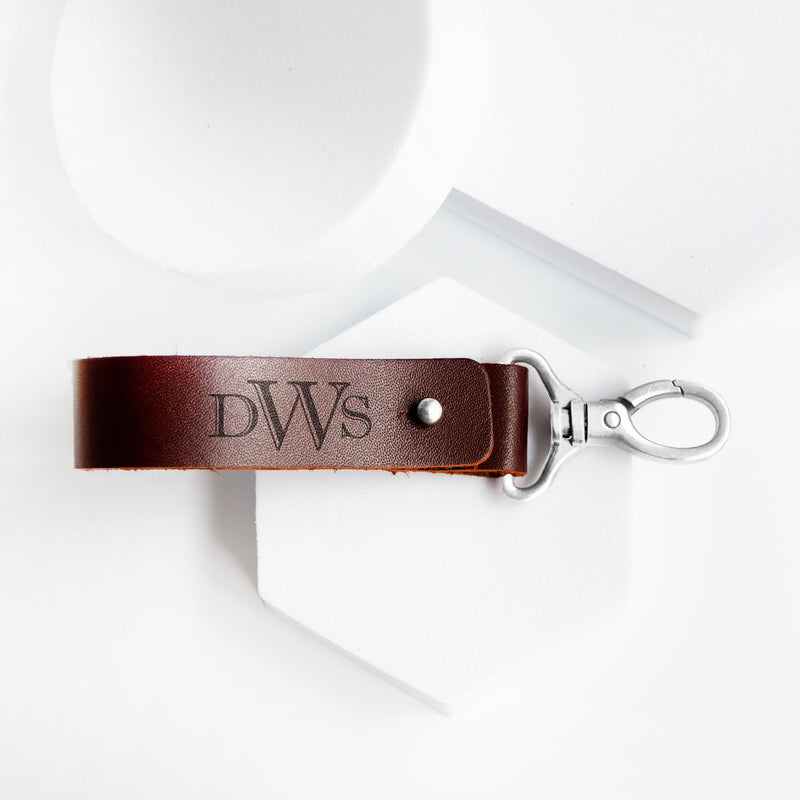 Monogrammed Keychain Leather - Fathers Day Gift from Son