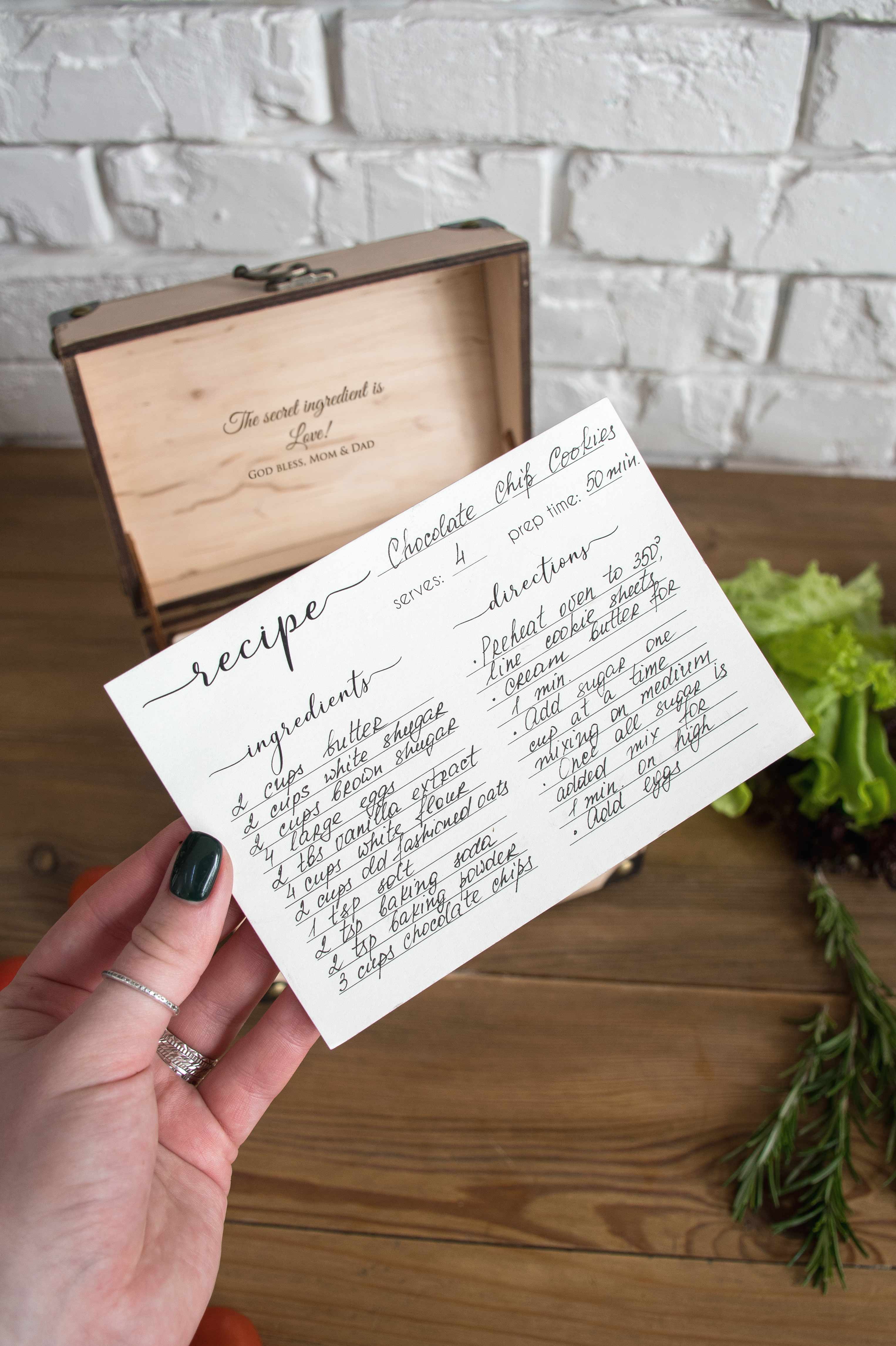 Mr and Mrs Recipe Card Box for Bridal Shower - Family Christmas Gift