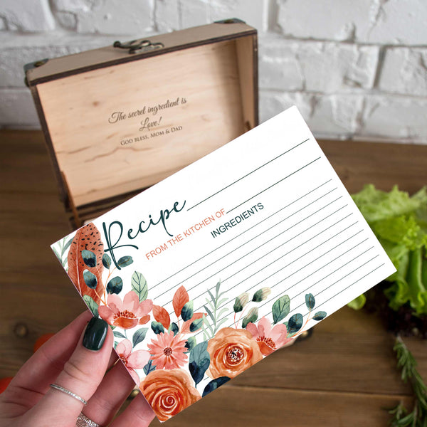 Personalized Recipe Box with Wooden Dividers - Wood Kitchen Decor - Gi –  WoodPresentStudio