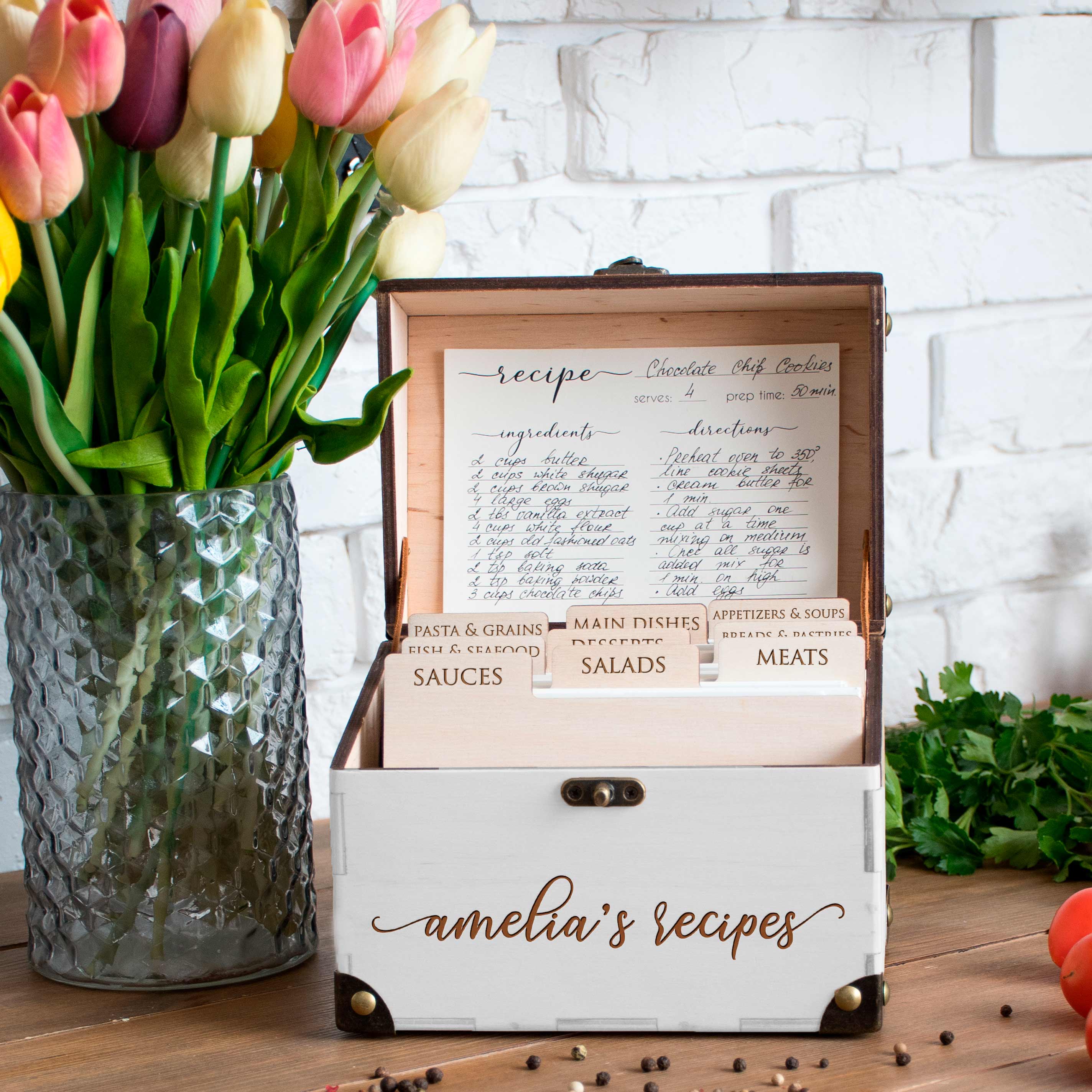 Personalized Recipe Box - Mothers Day Gift for Grandma