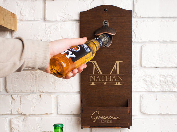Wall Mounted Bottle Opener - Groomsmen Gifts for Bachelor Party