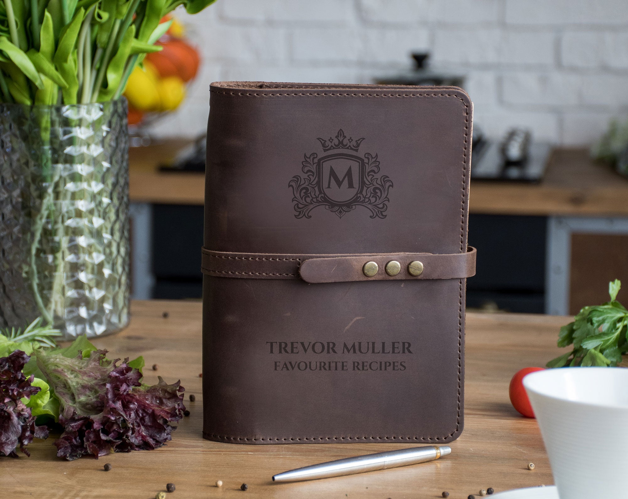 Leather Recipe Book for Man - Anniversary Gift for Husband