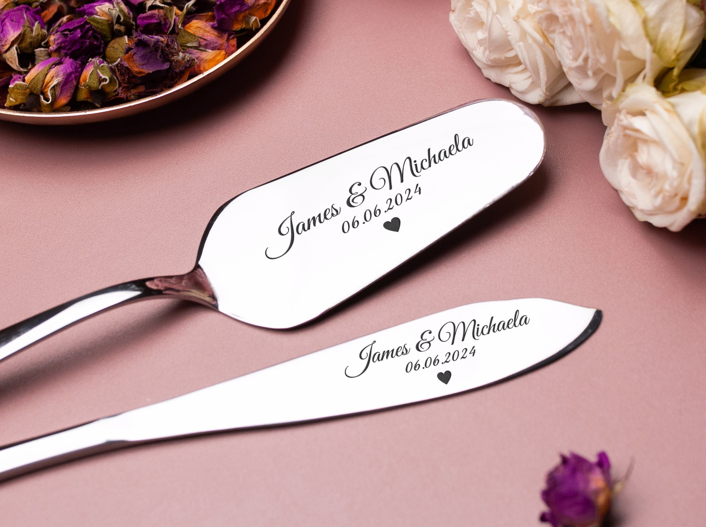 Personalized Cake Knife & Server - Wedding Cake Knife Set