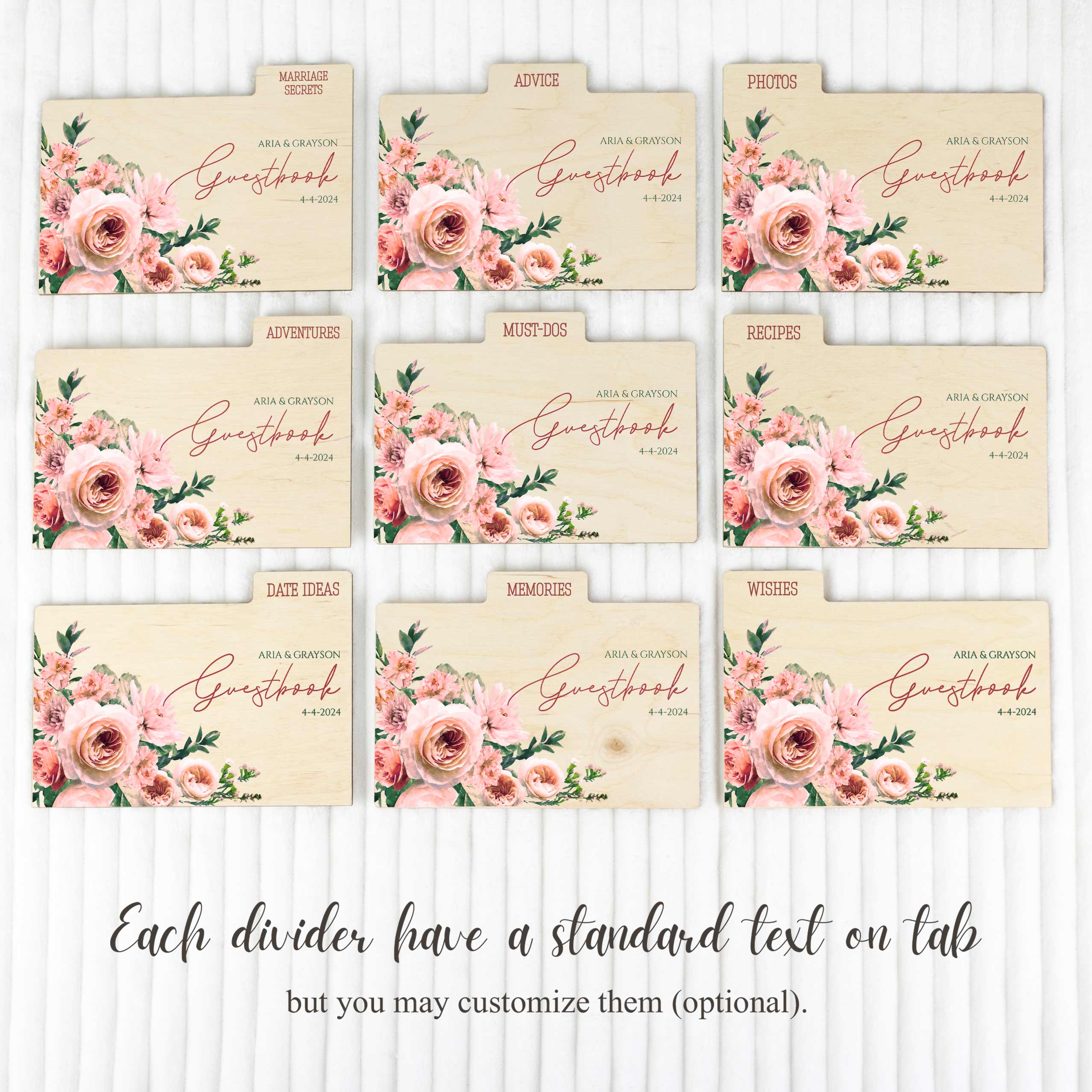 Unique Wedding Guest Book Alternative - Floral Wedding Advice Wish Box Blush Pink