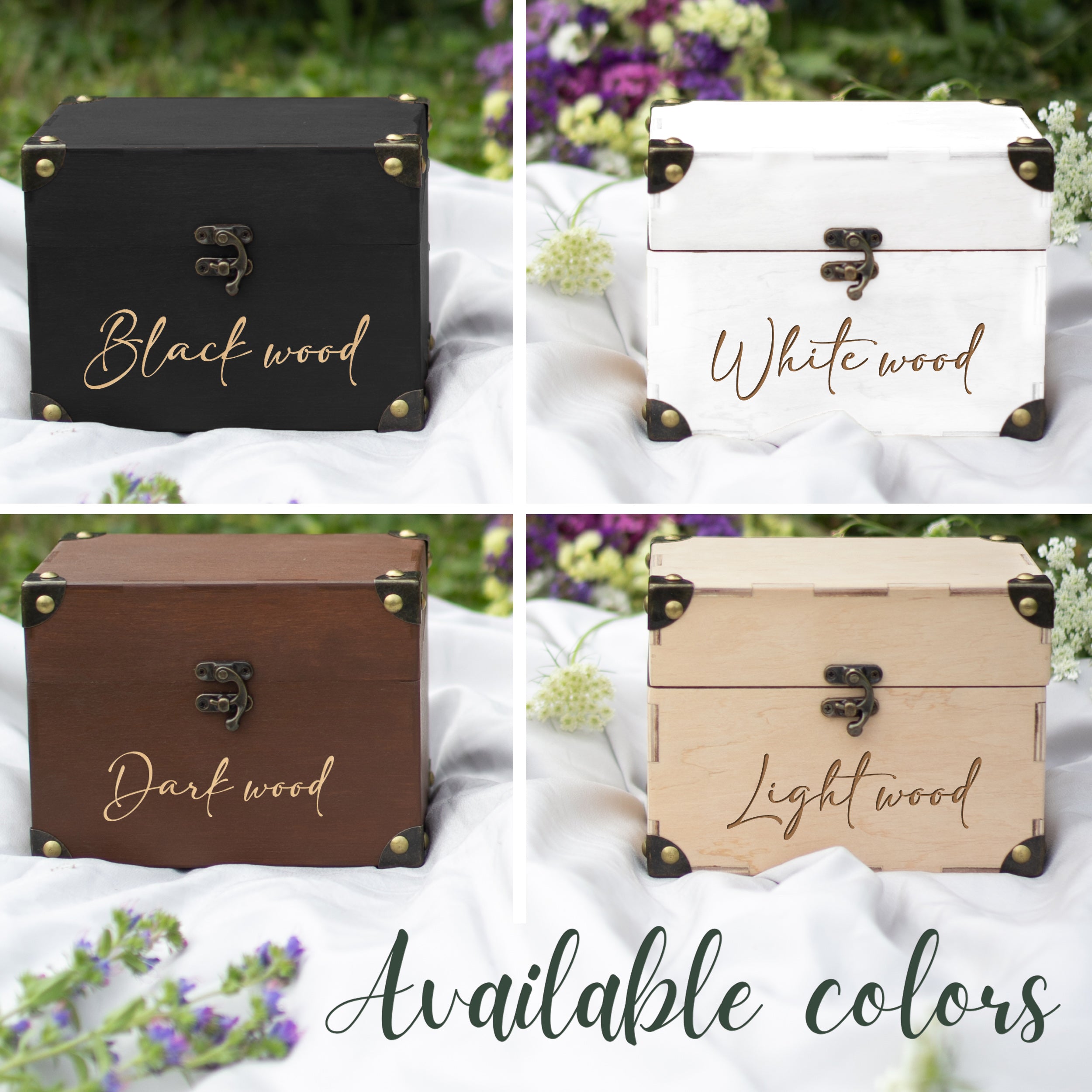 Wedding Guest Book Alternative - Wedding Advice Card Box with Lock - Bridal Shower Gifts