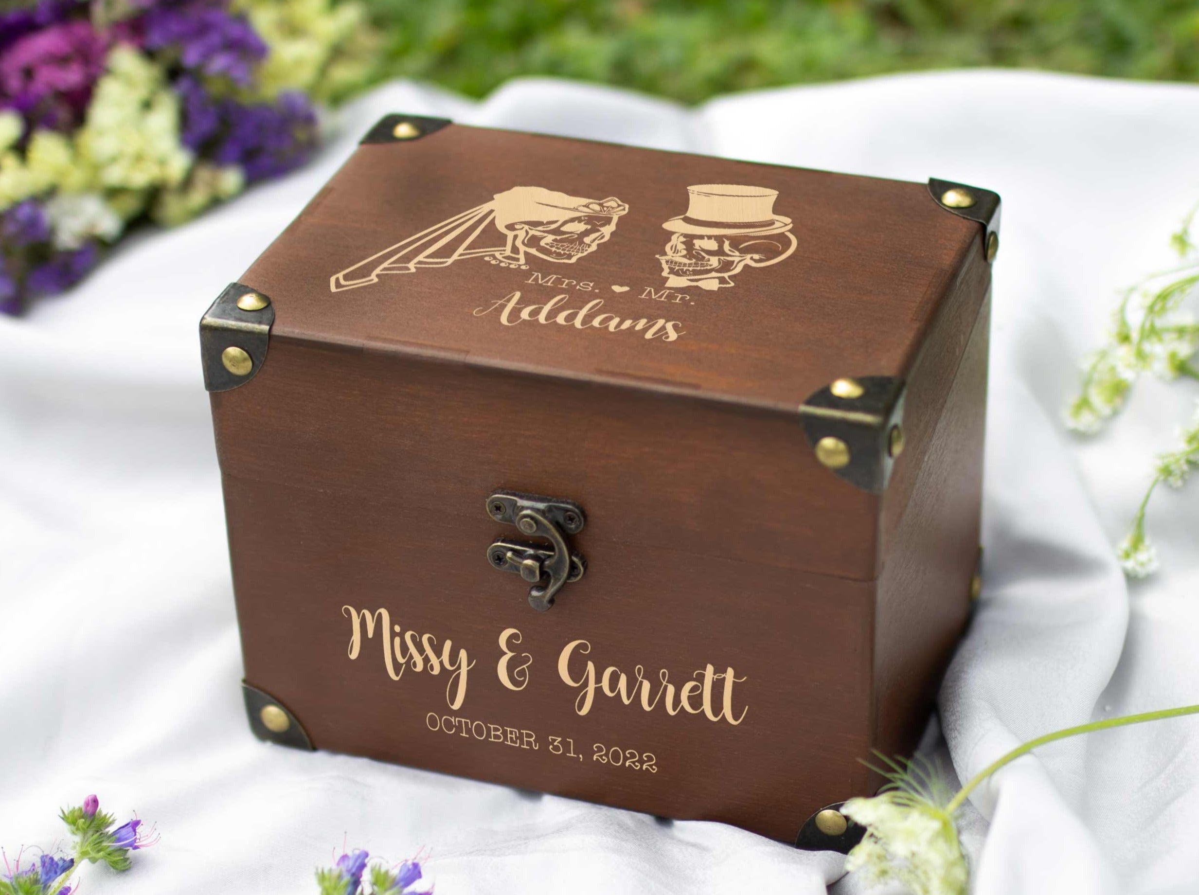 Gothic Wedding Wish Box - Halloween Theme Personalized Guest Book