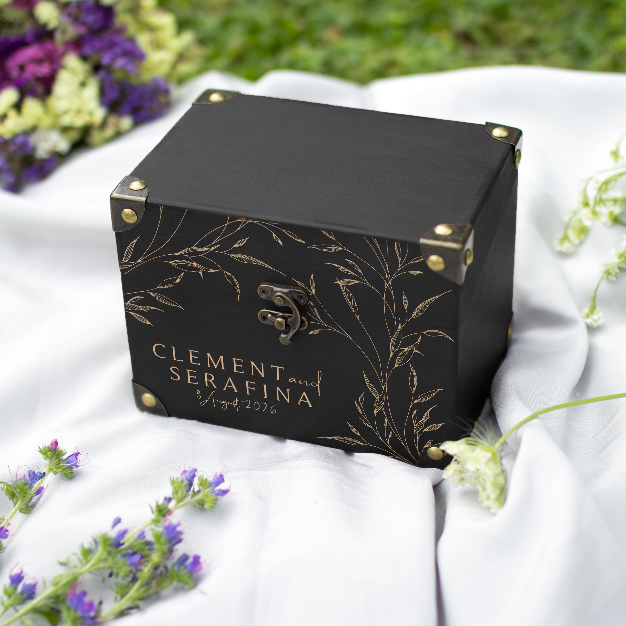 Personalized Wedding Advice Box: Greenery Keepsake Guest Book Alternative