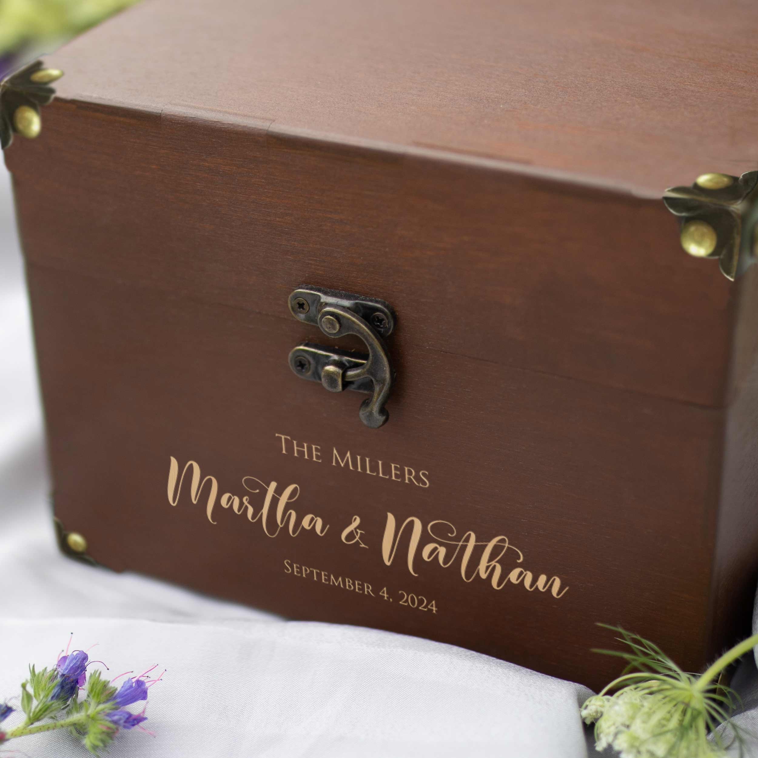 Alternative Wedding Guest Book - Wedding Memory & Advice Box with Lock