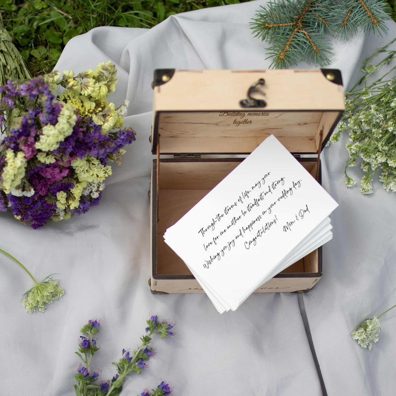 Wedding Guest Book Alternative - Wedding Advice Card Box with Lock - Bridal Shower Gifts