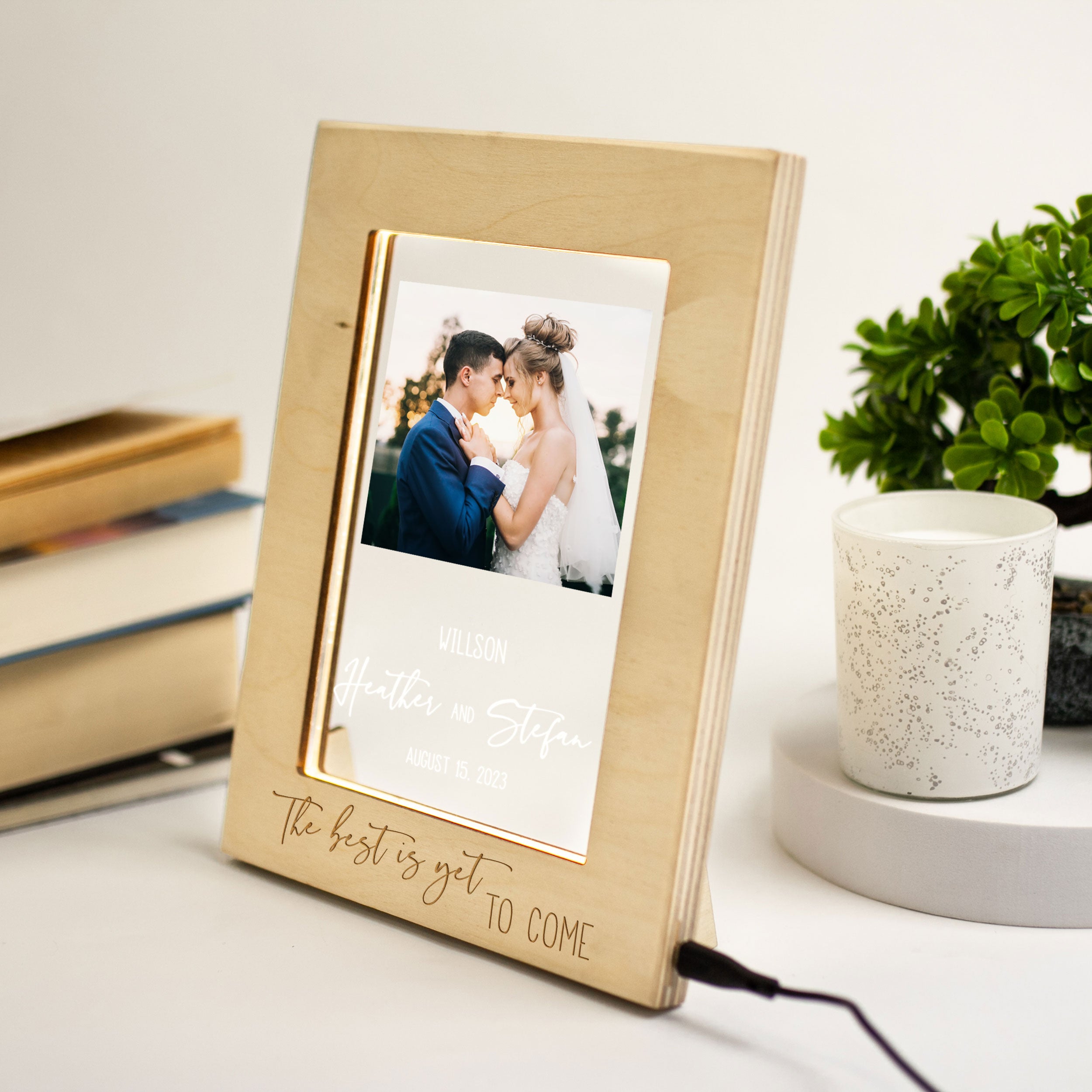 Wedding Picture Frame with LED light - Housewarming Wedding Gifts