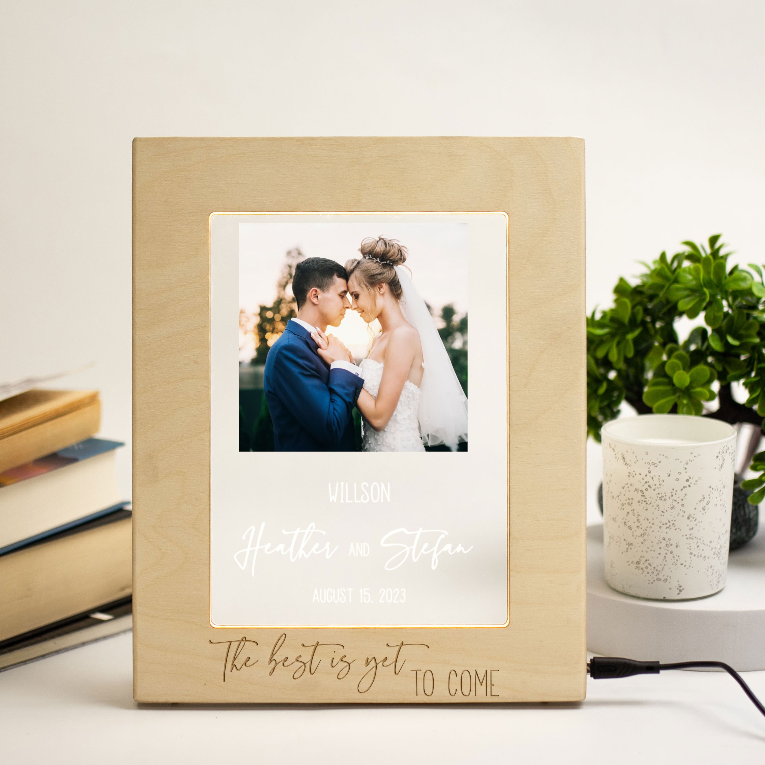 Wedding Picture Frame with LED light - Housewarming Wedding Gifts