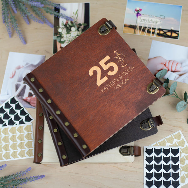Engraved Wooden Album - Anniversary Gifts for Couple