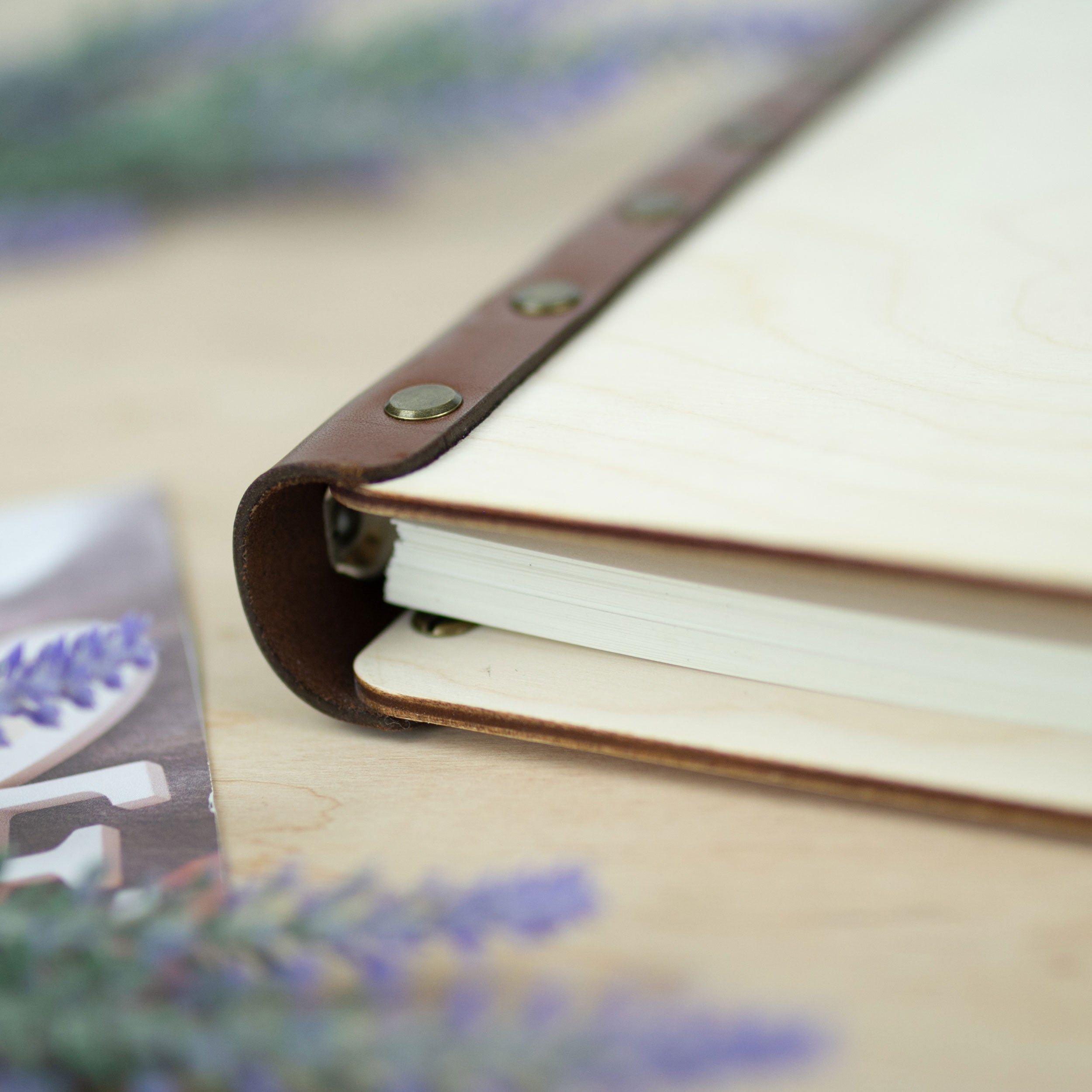 Adventure Scrapbook Album with Mountains - Custom Wooden Photo Album