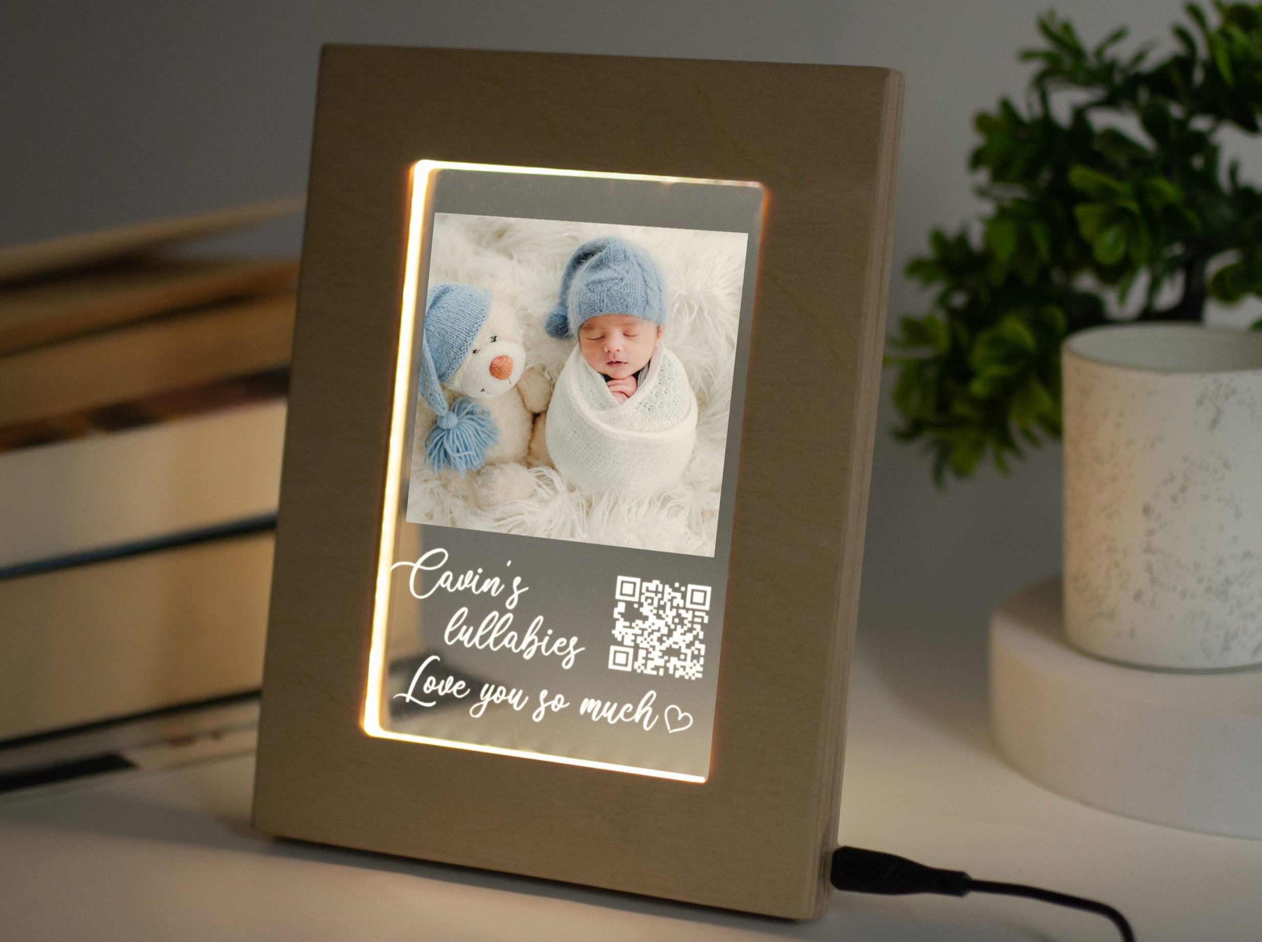 Baby Shower Gifts - Custom Photo Frame with Lullabies