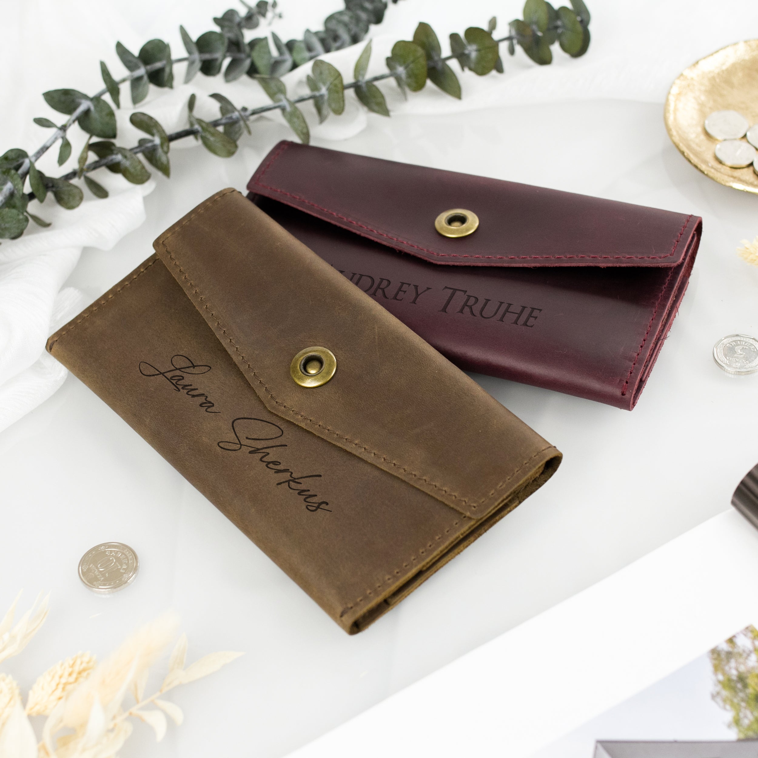 Leather Womens Wallet - Birthday Gift for Mom