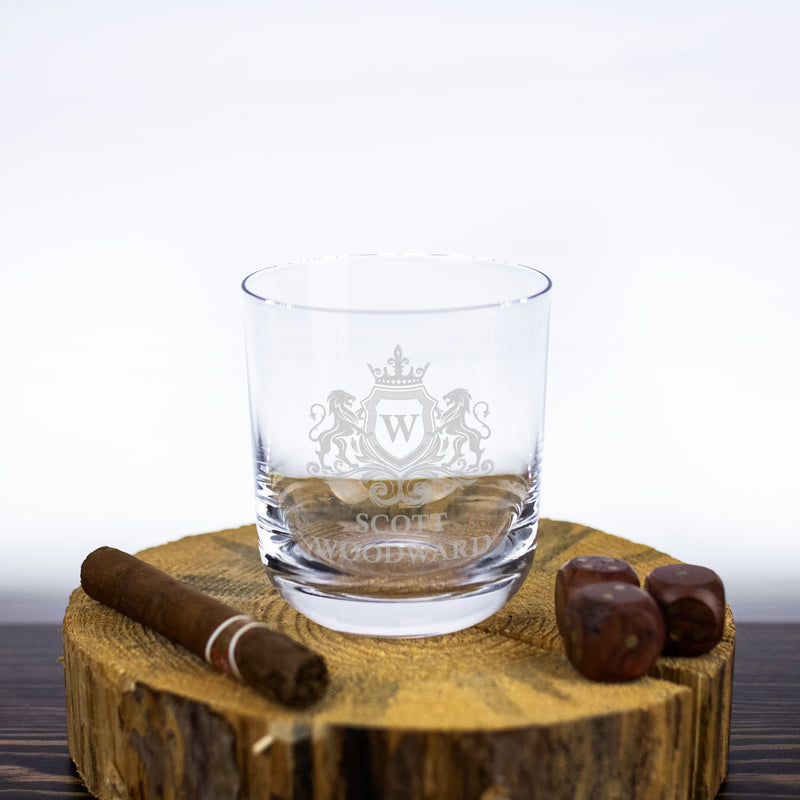 Customized Whiskey Glass in Wooden Box - Christmas Gift for Dad