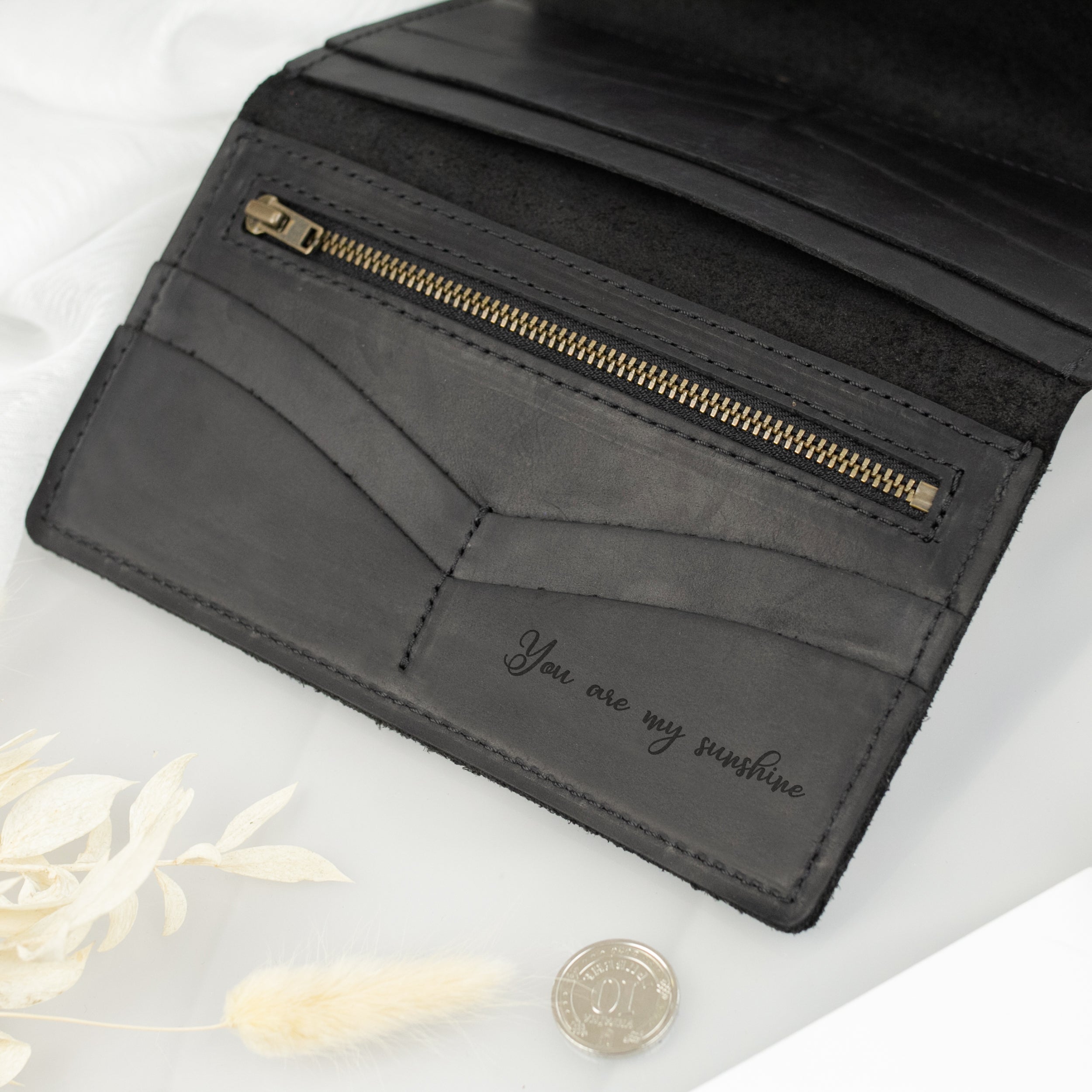 Leather Womens Wallet - Personalized Clutch Wallet