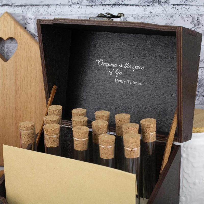 Personalized Spice Box with Wildflowers - Kitchen Storage Box for Spices & Herbs