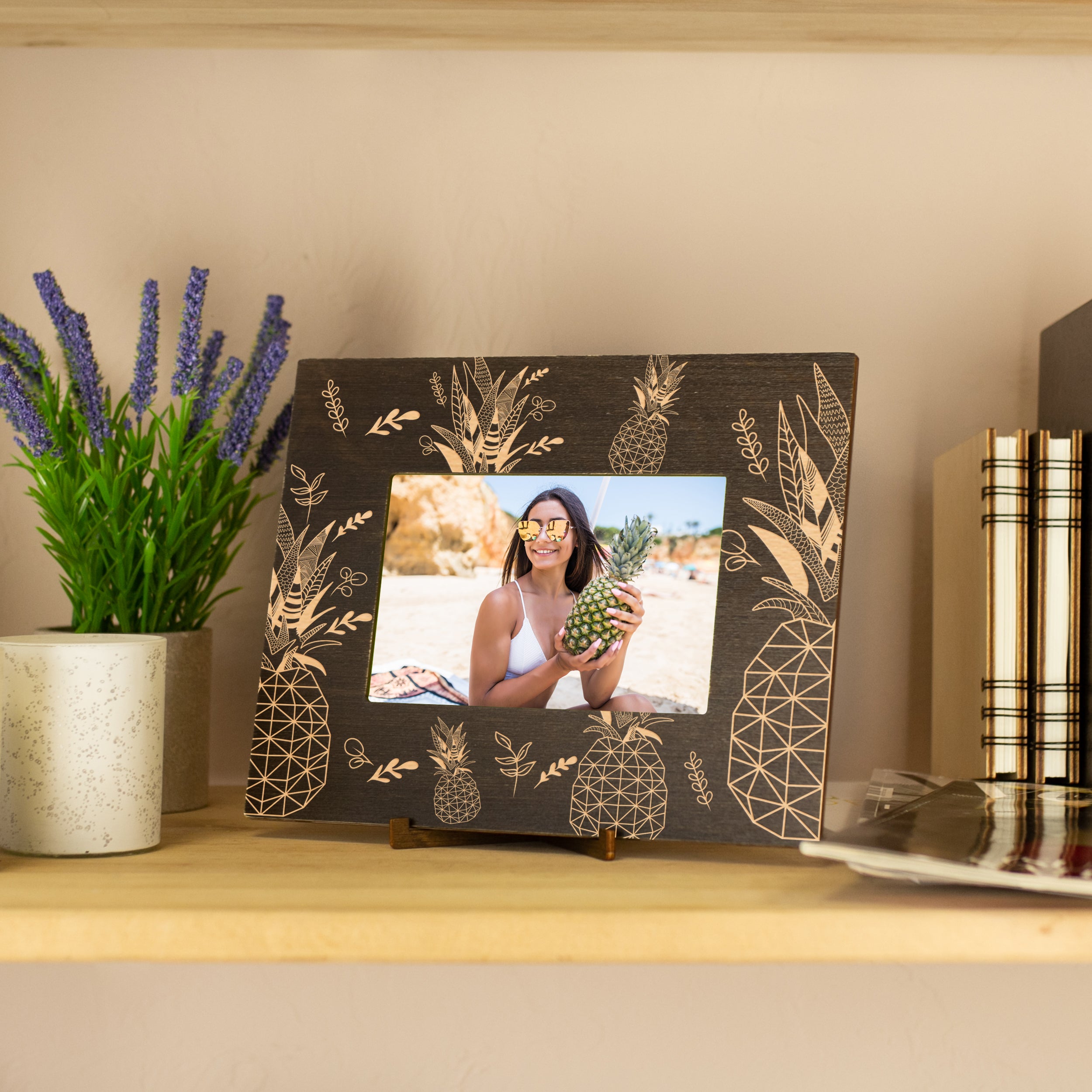 Pineapple Picture Frame - Tropical Wood Photo Frame