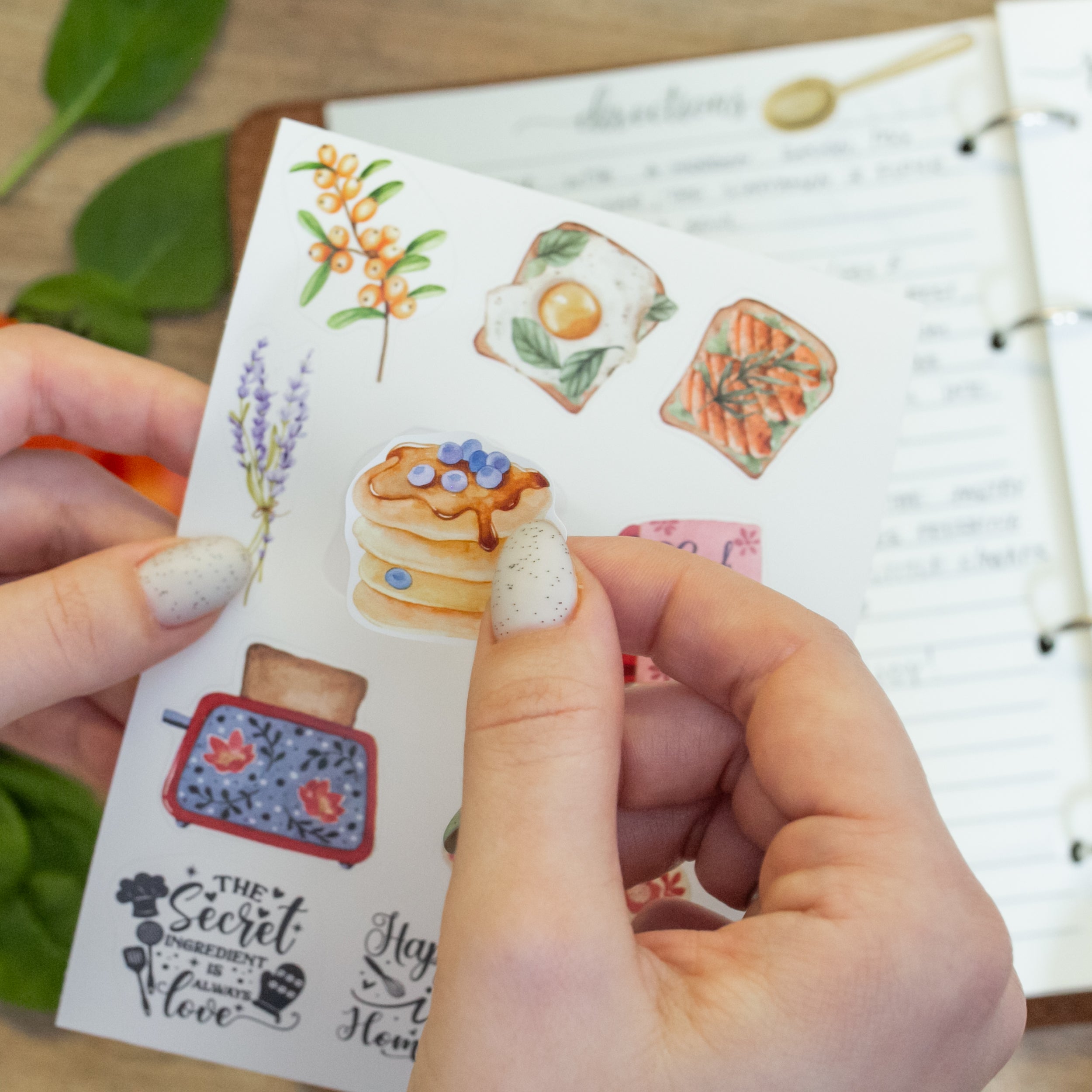 Additional set of stickers & tabs for recipe book