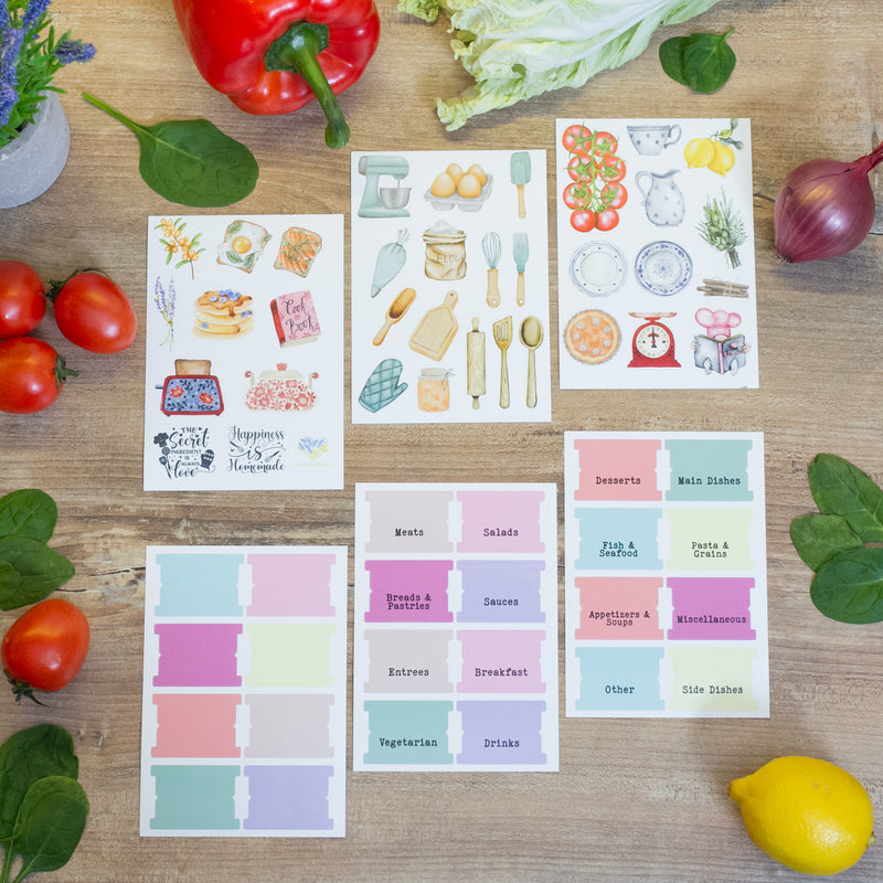 Test Recipe Sticker Additional set of stickers & tabs for recipe book – WoodPresentStudio