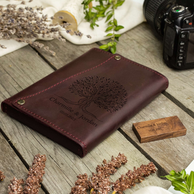 Leather Keepsake Memory Box with Family Tree - Christmas Gifts Ideas