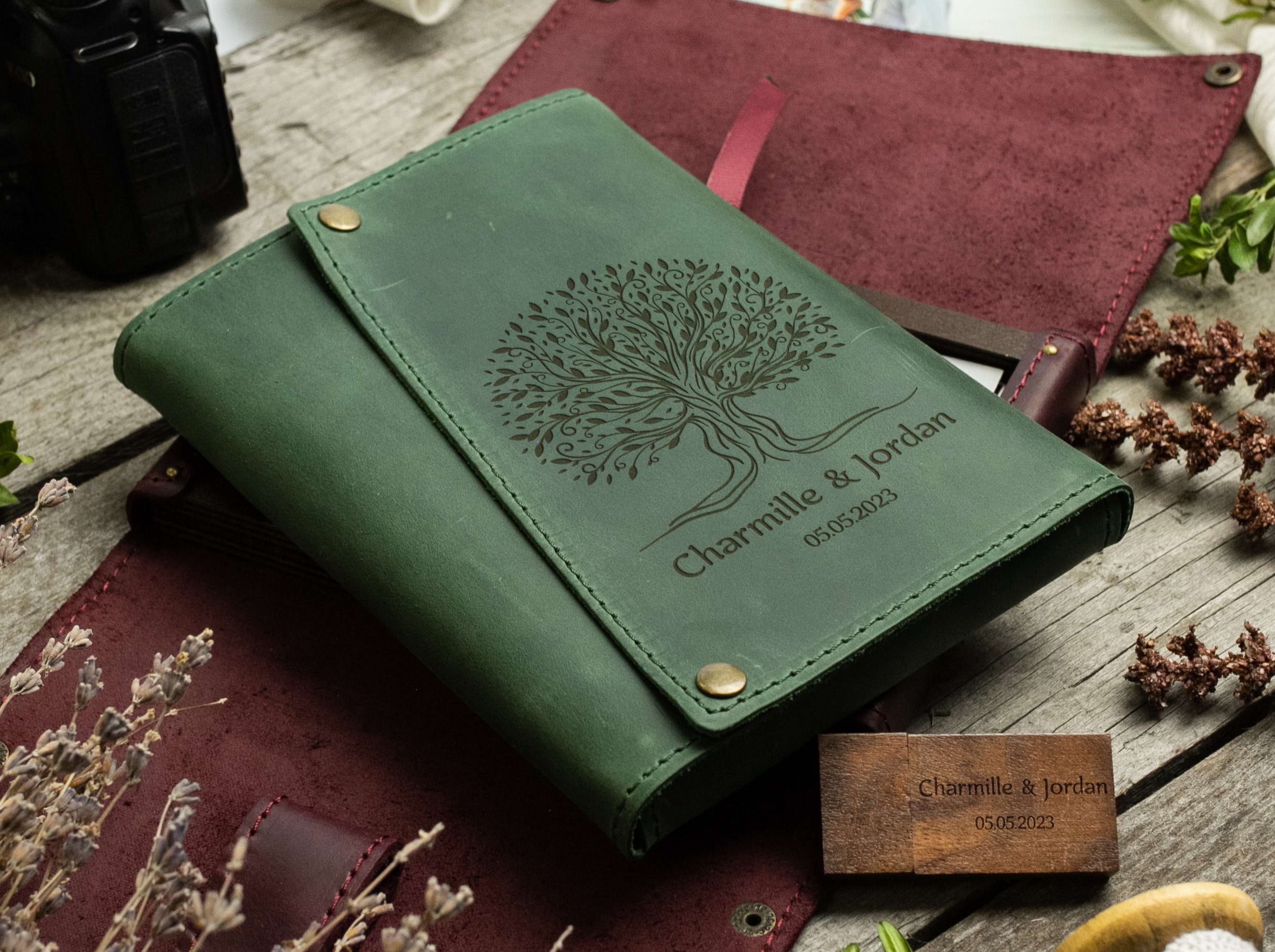 Leather Keepsake Memory Box with Family Tree - Christmas Gifts Ideas