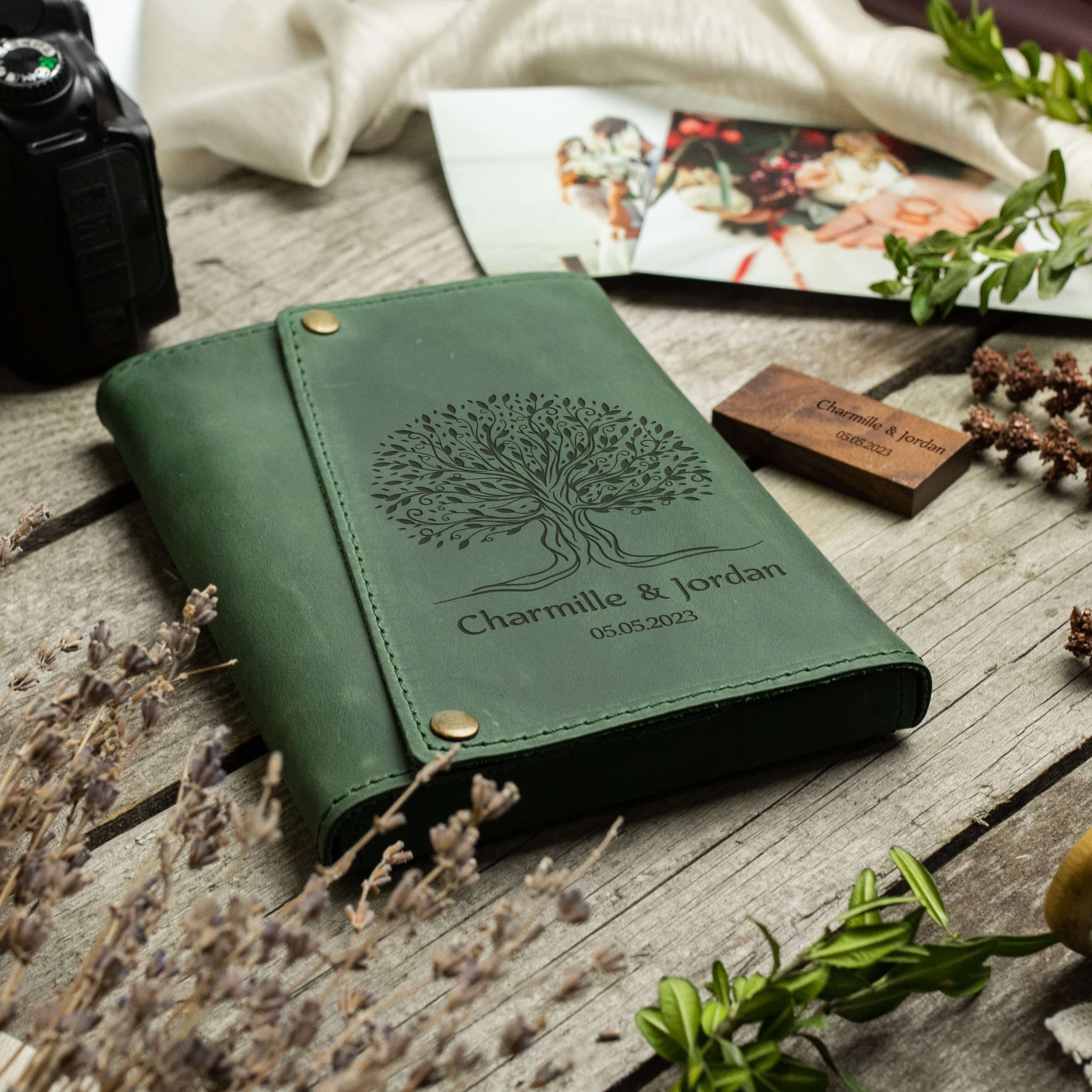 Leather Keepsake Memory Box with Family Tree - Christmas Gifts Ideas