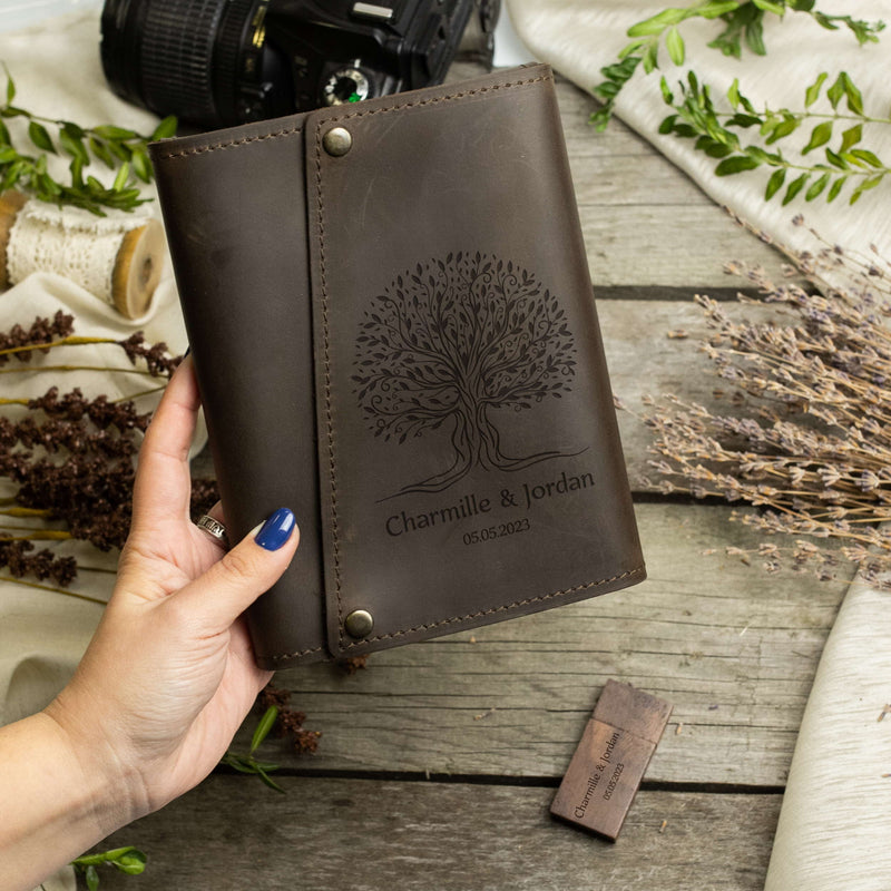 Leather Keepsake Memory Box with Family Tree - Christmas Gifts Ideas