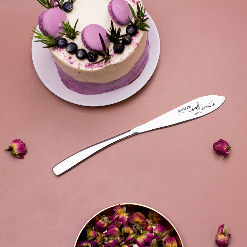 Wedding Cake Server Set - Engraved Cake Knife & Server Set