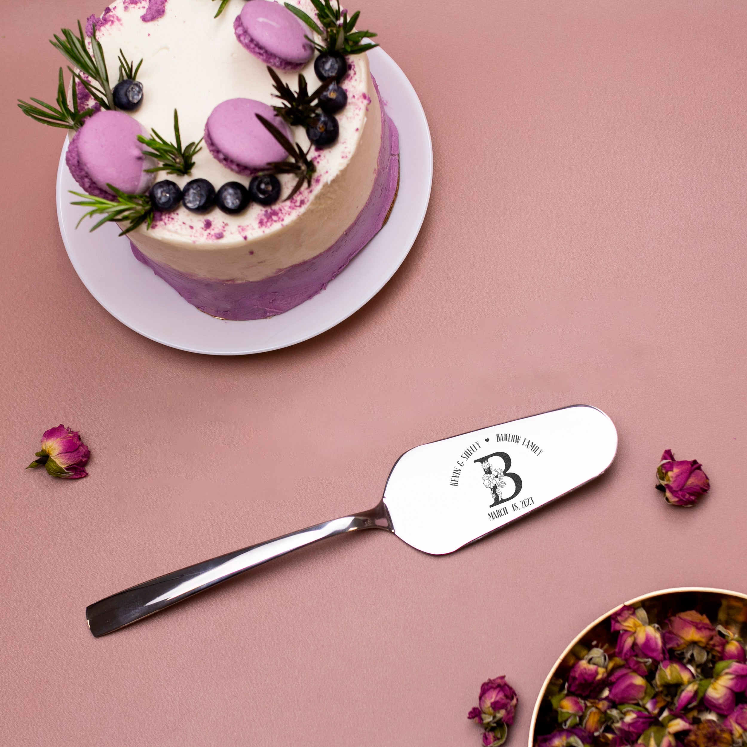 Personalized Cake Server Set - Anniversary Gift for Couple