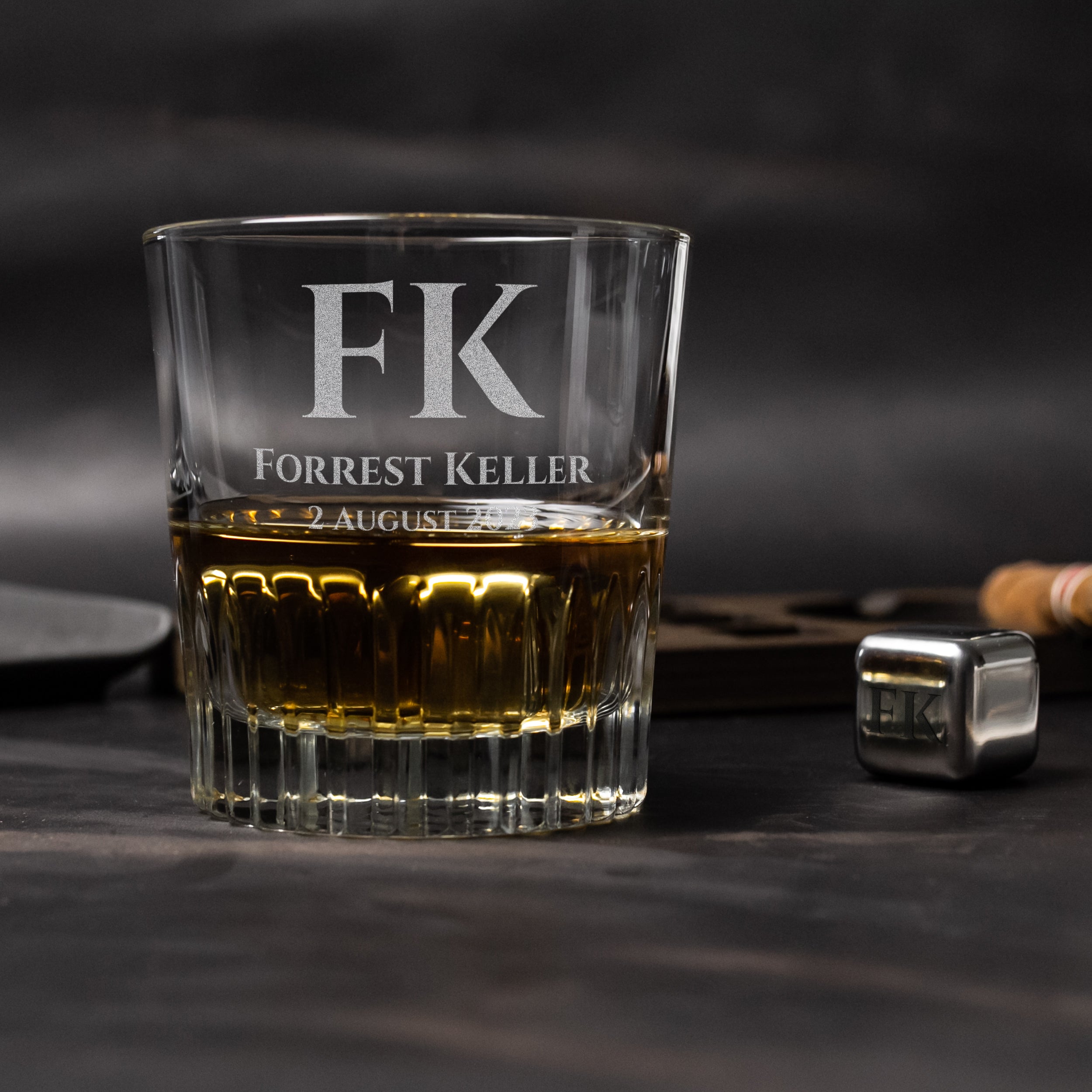 Сigar Ashtray & Whiskey Coaster - Christmas Gifts for Dad or Grandpa