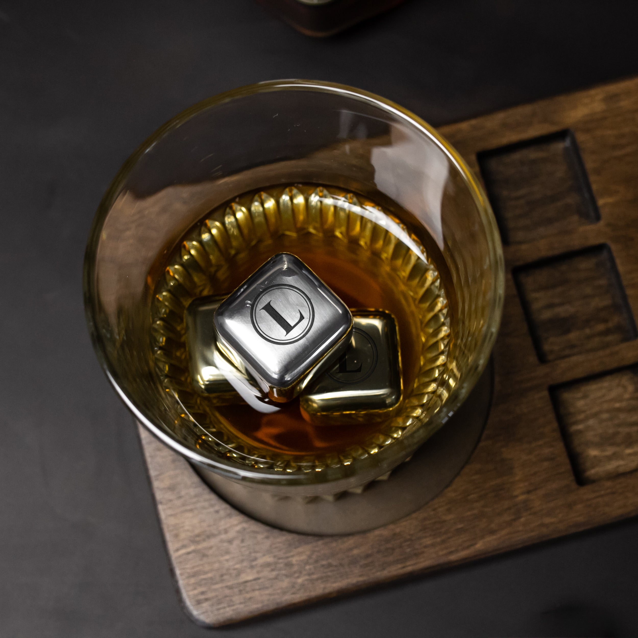 Personalized Whiskey Glass & Cigar Tray - Anniversary Gifts for Husband