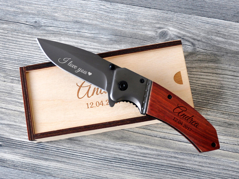 Personalized Knife - Wood Handle Knife