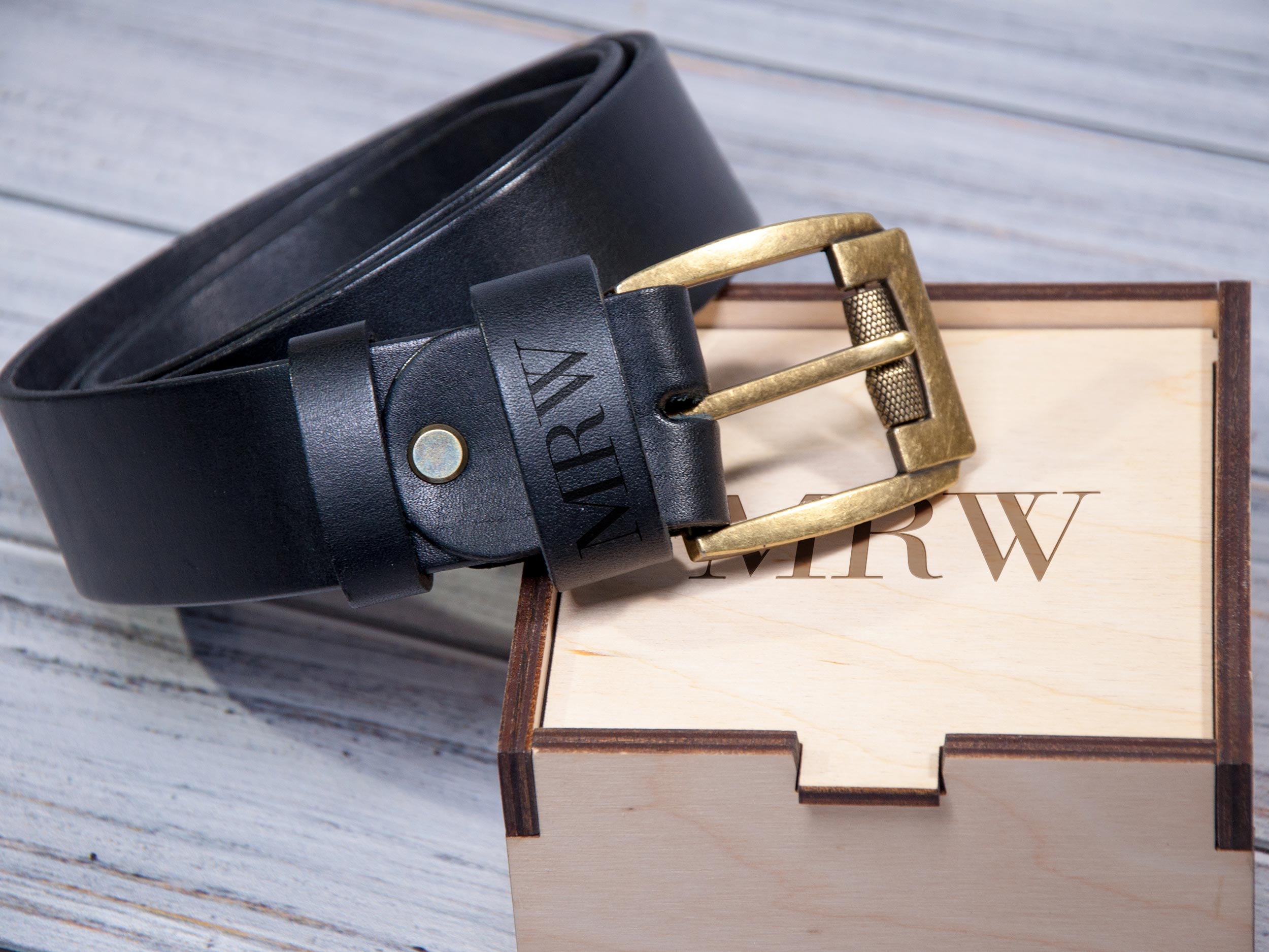 Personalized belt in gift box - Gift for Dad