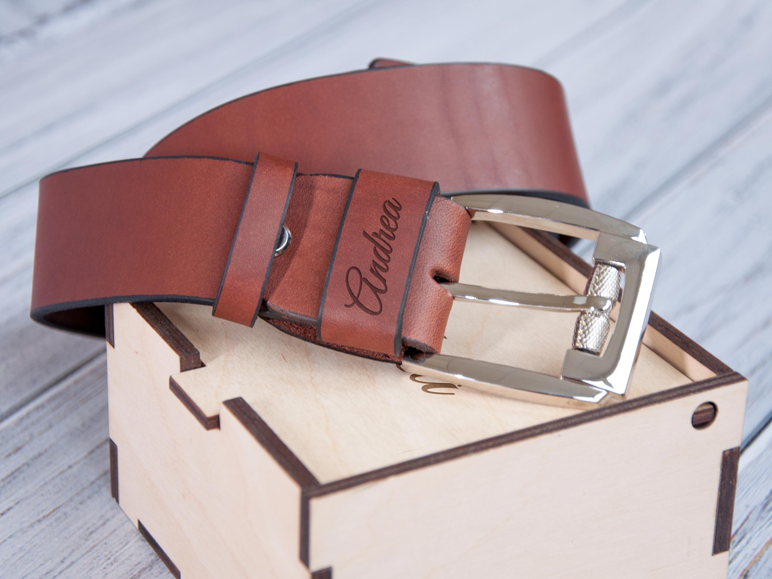 Custom leather belt with personalization - Christmas gift for him