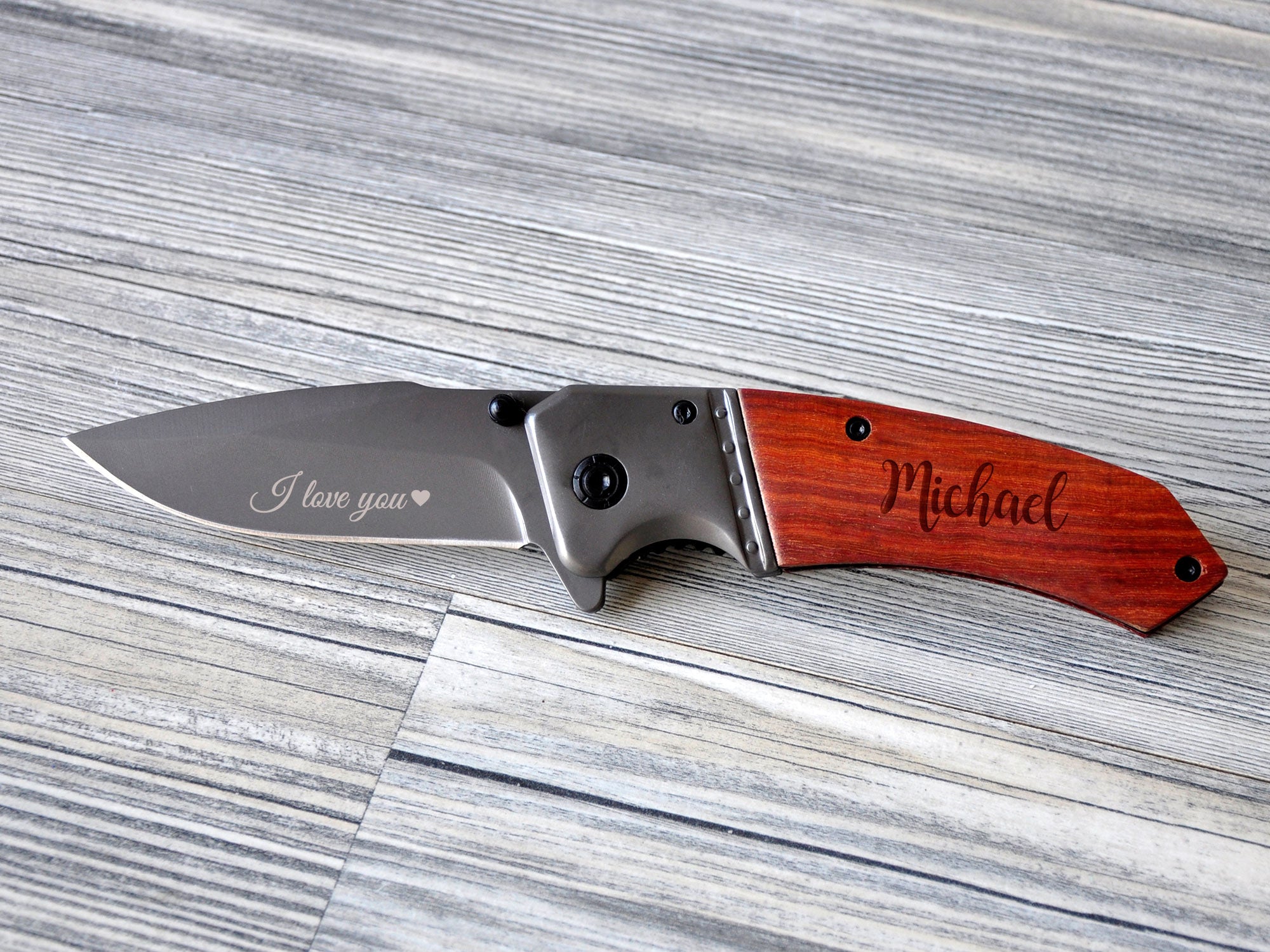 Personalized Knife - Wood Handle Knife