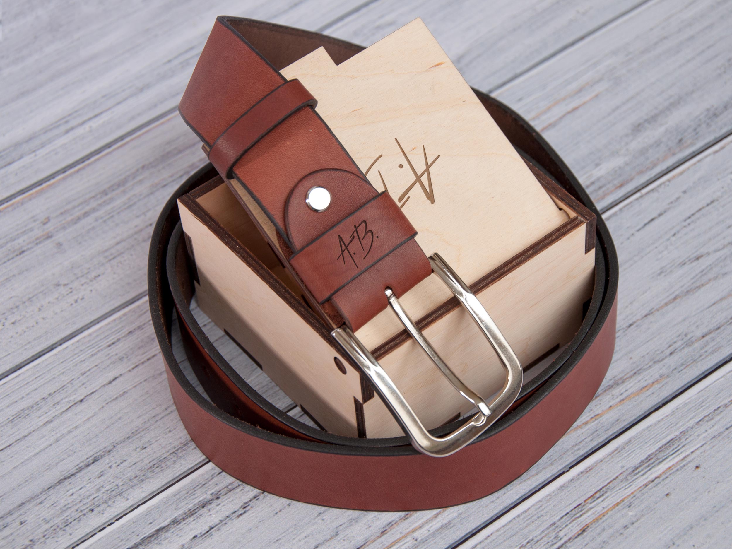 Personalized Leather Belt - Christmas Gift for Men